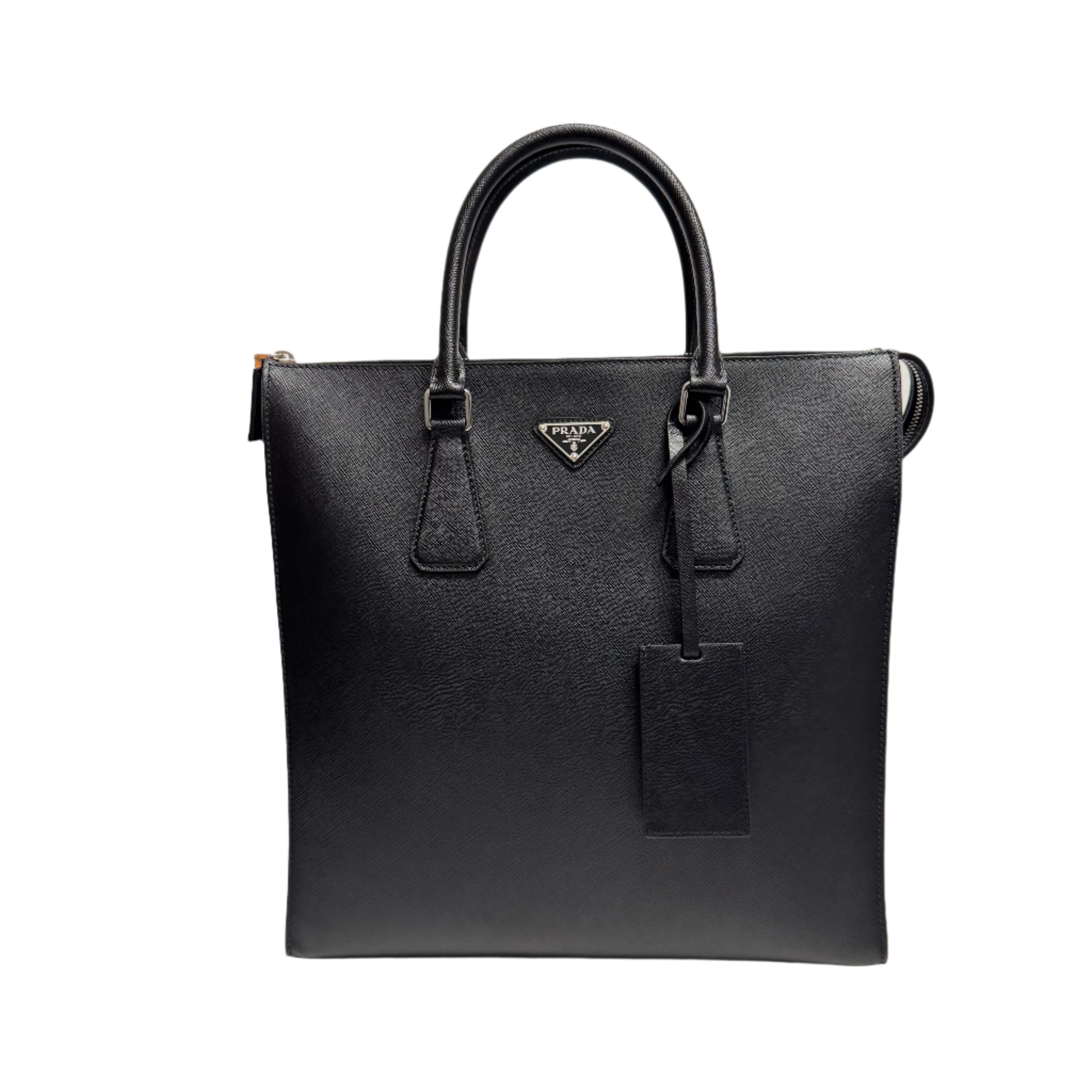 Prada Saffiano Tall Tote Bag Black - Lost Designer