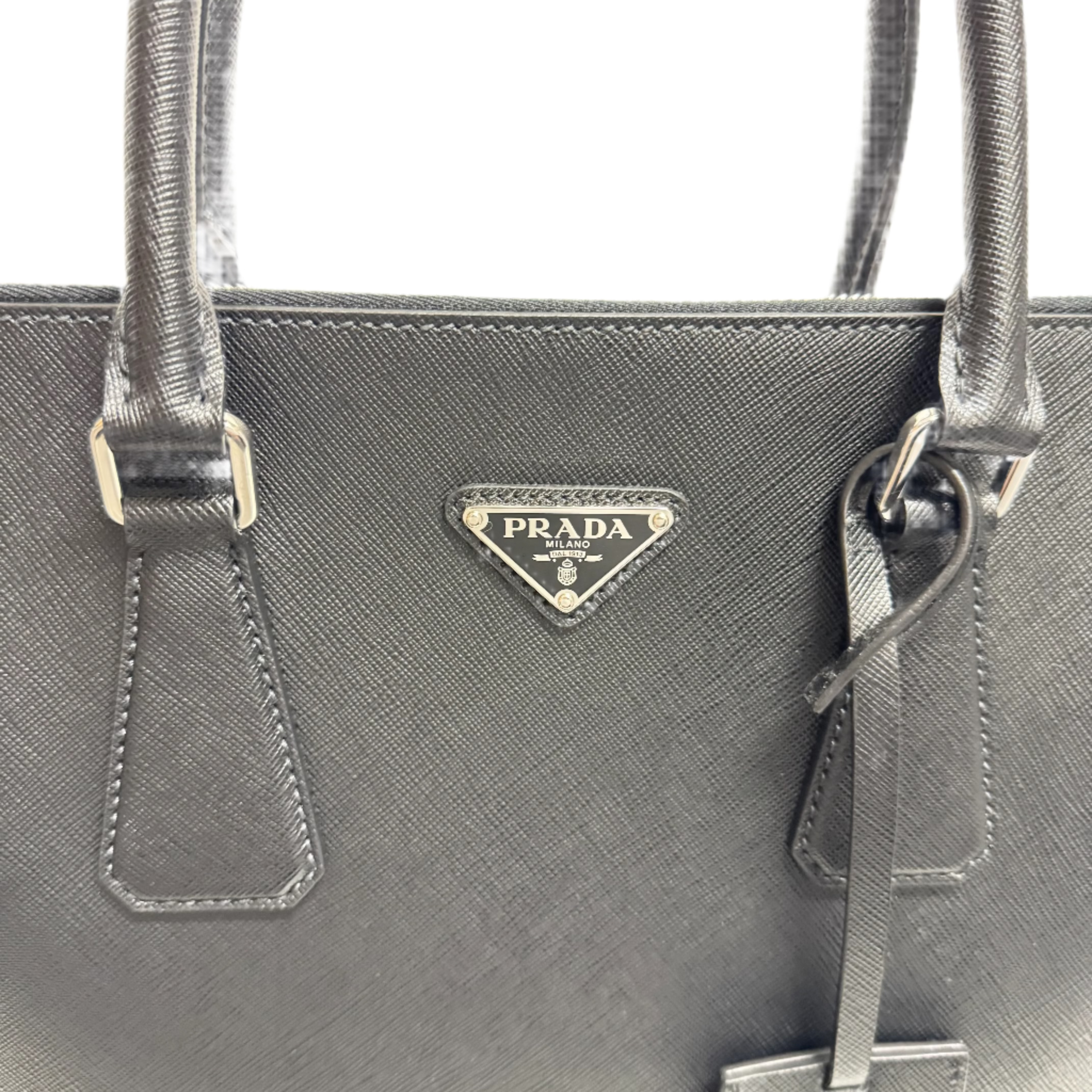 Prada Saffiano Tall Tote Bag Black - Lost Designer