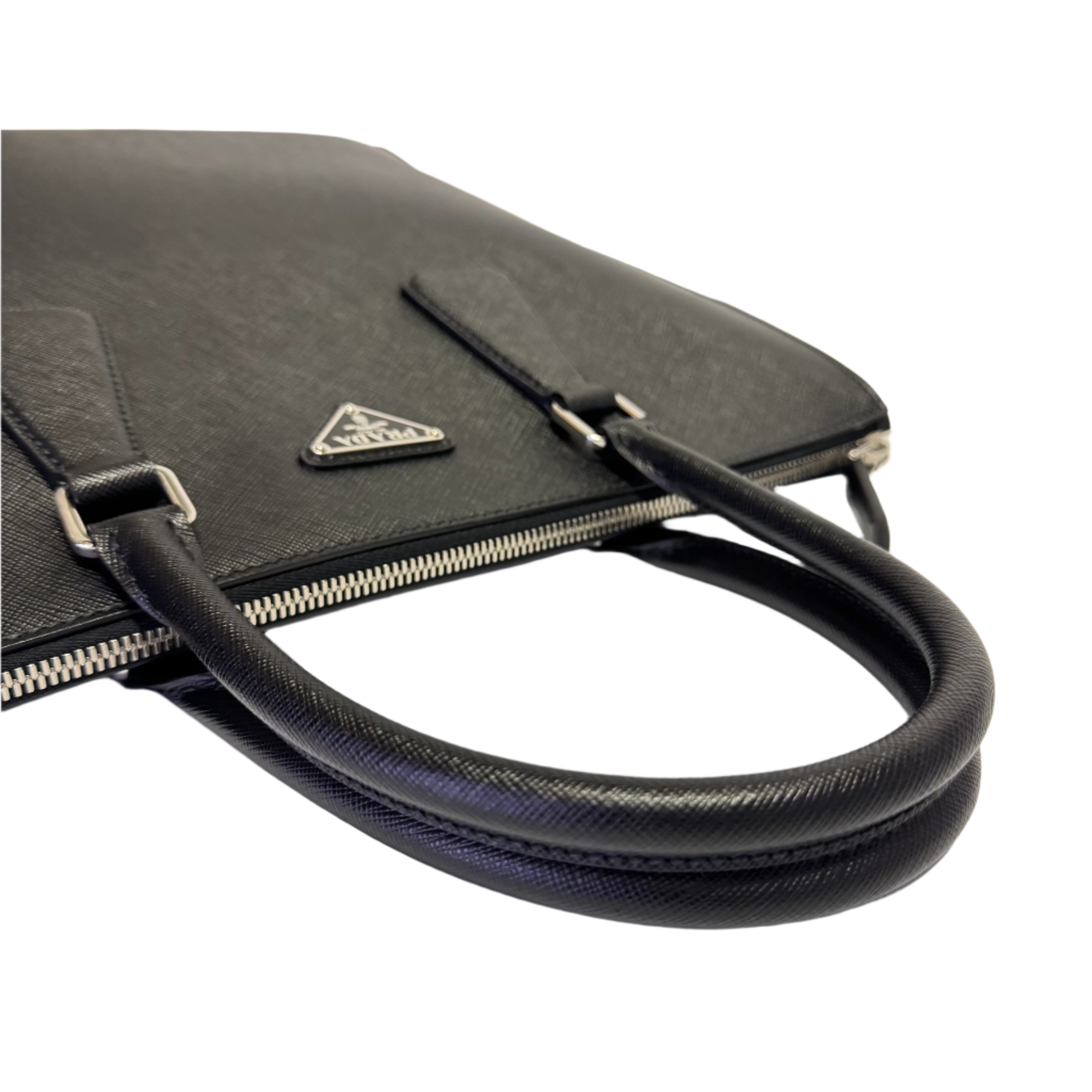Prada Saffiano Tall Tote Bag Black - Lost Designer