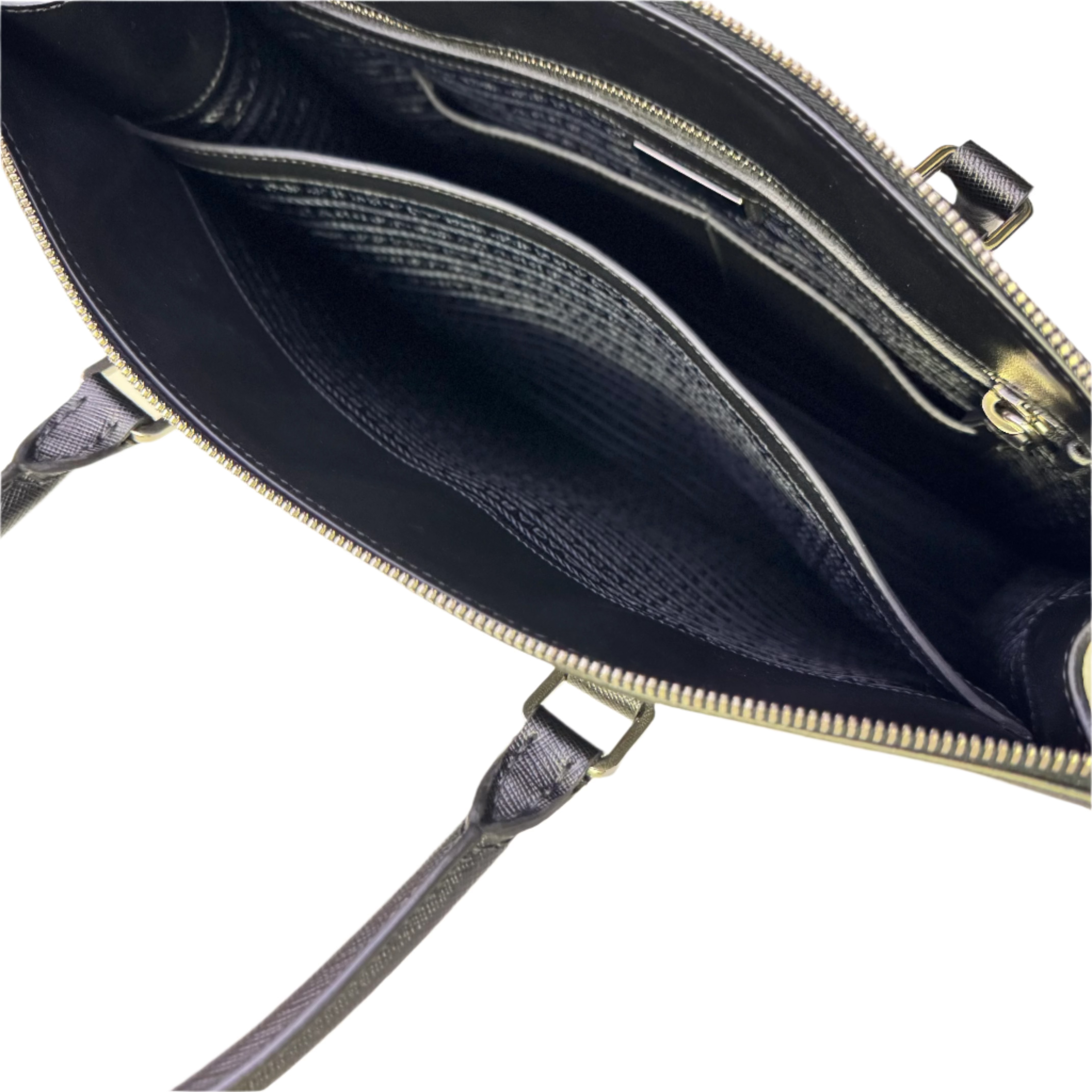 Prada Saffiano Tall Tote Bag Black - Lost Designer