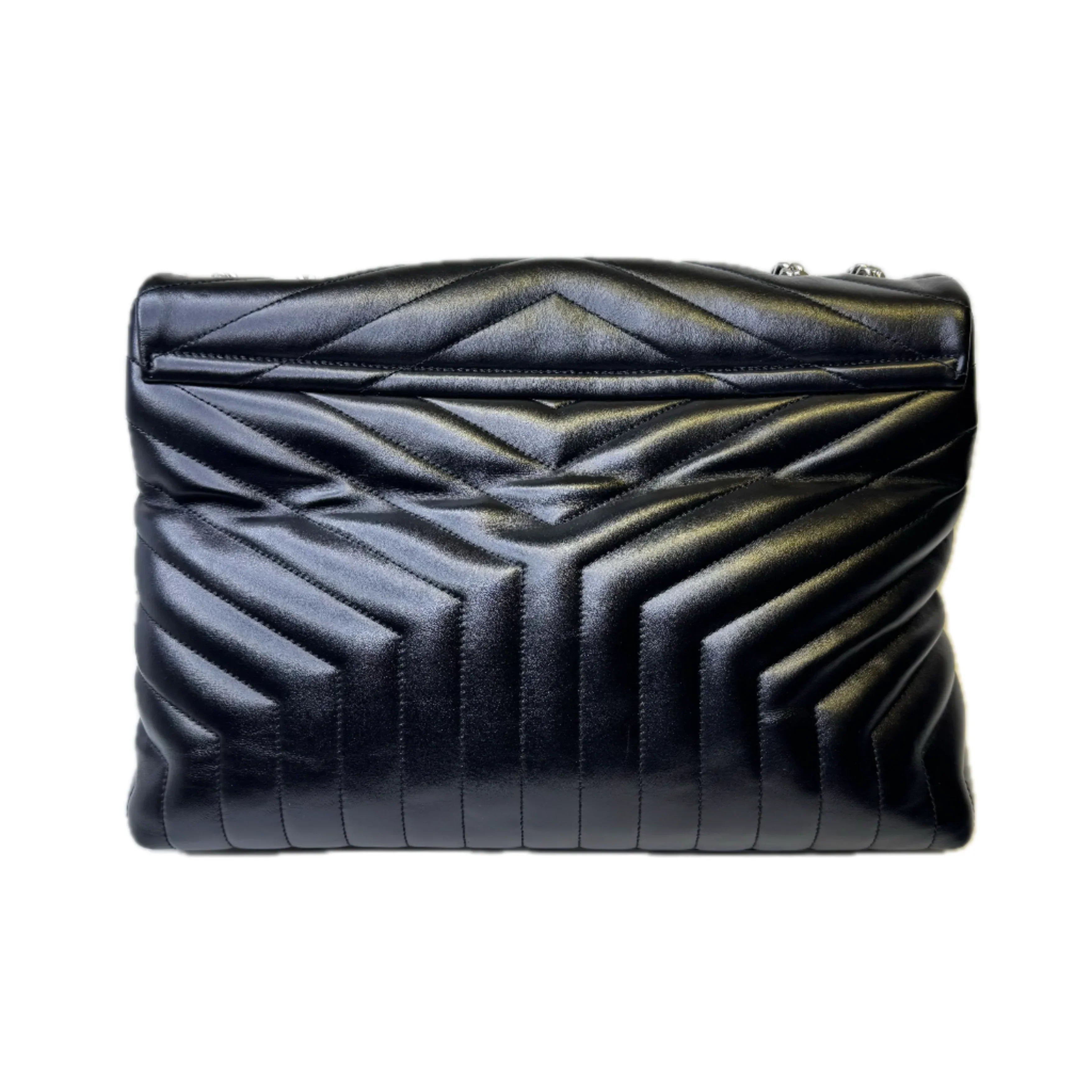 Saint Laurent Loulou Large Handbag Leather Black - Lost Designer