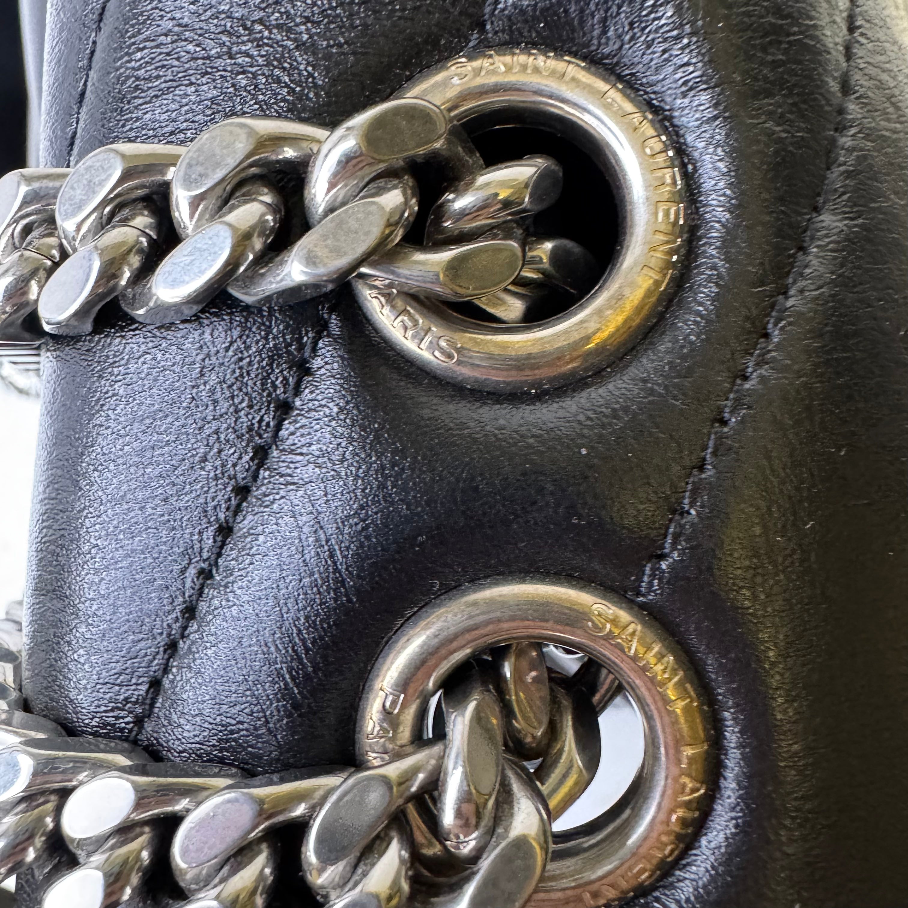 Saint Laurent Loulou Large Handbag Leather Black - Lost Designer