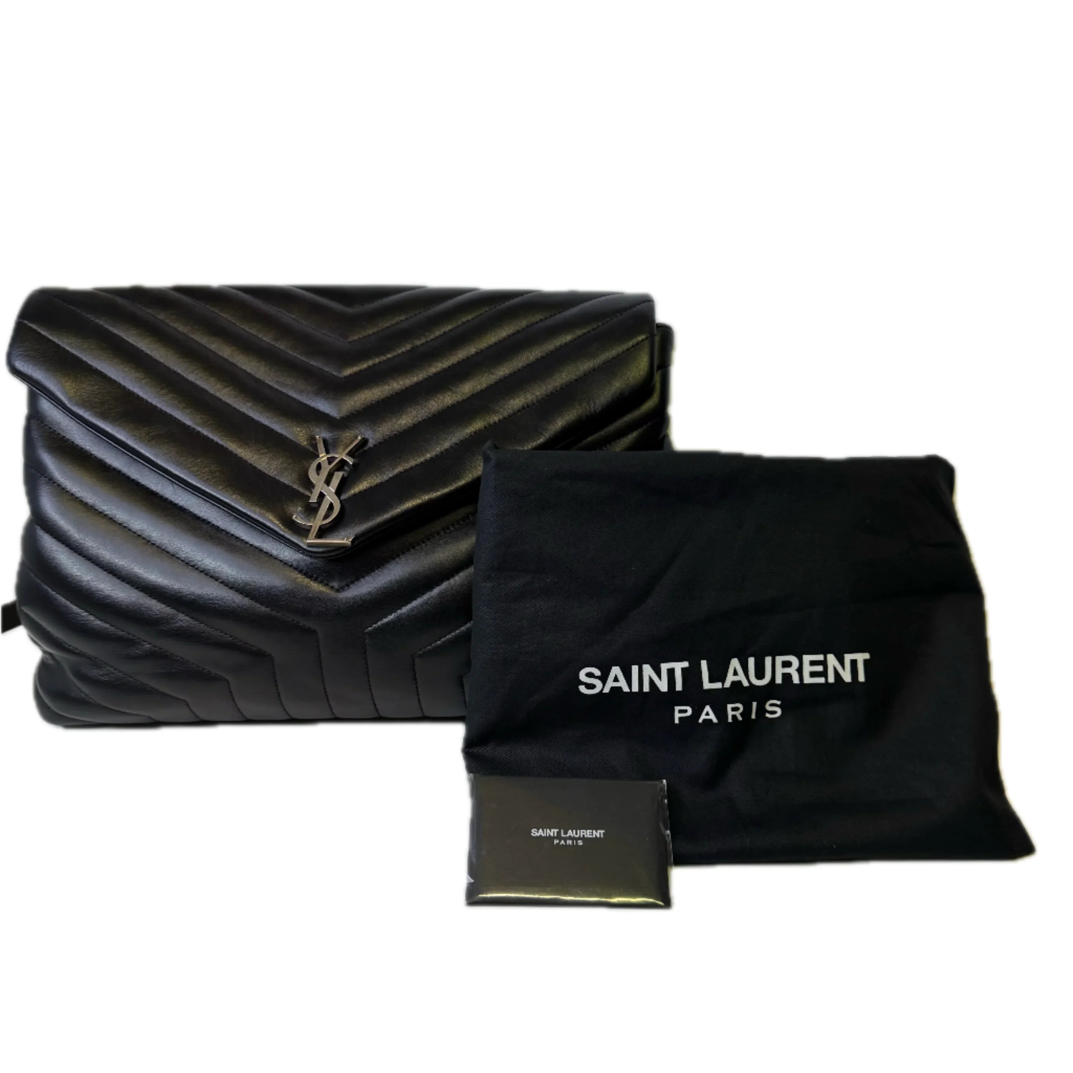 Saint Laurent Loulou Large Handbag Leather Black - Lost Designer