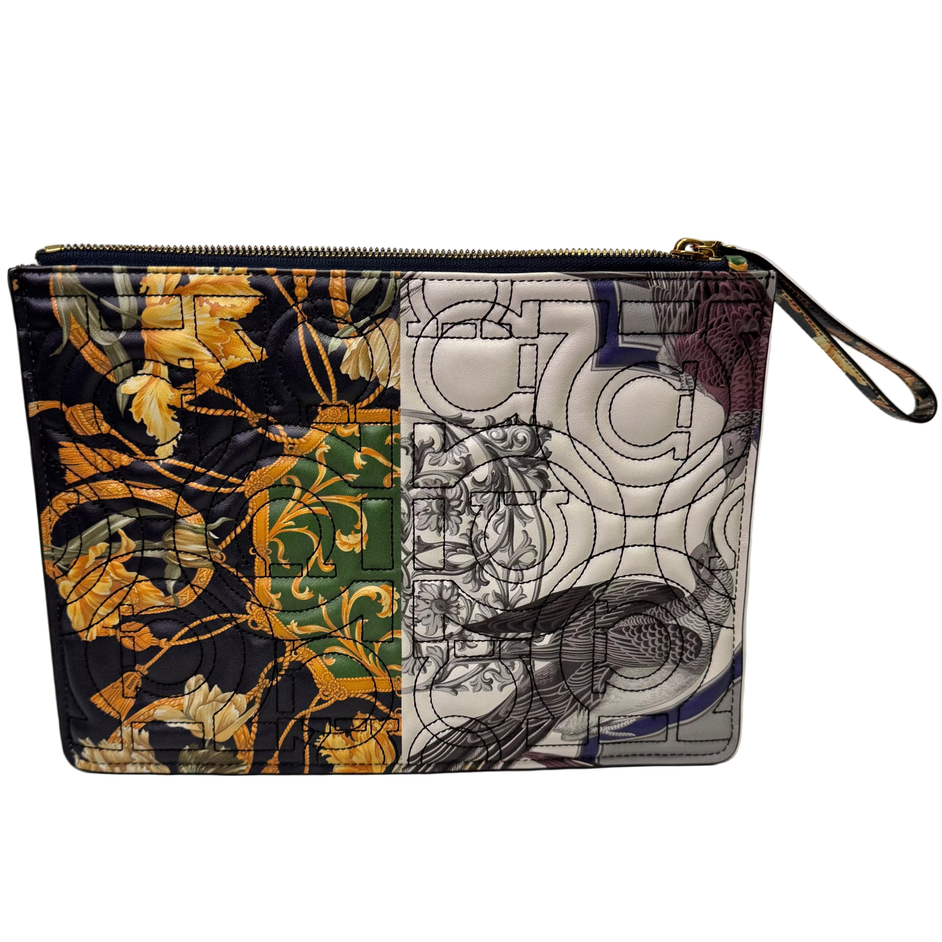 Salvatore Ferragamo Gancini Clutch Bag Leather Multicolour - Lost Designer