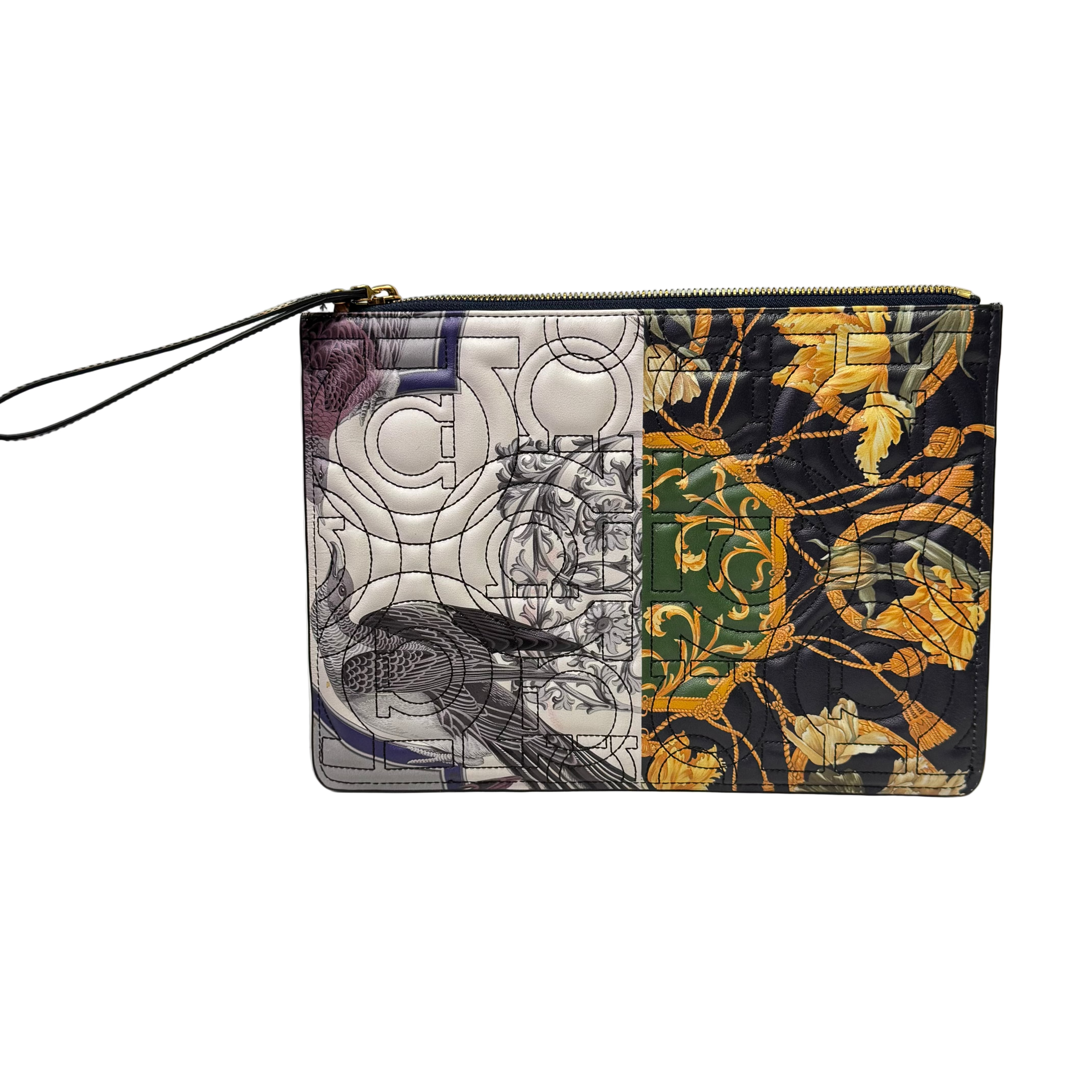 Salvatore Ferragamo Gancini Clutch Bag Leather Multicolour - Lost Designer