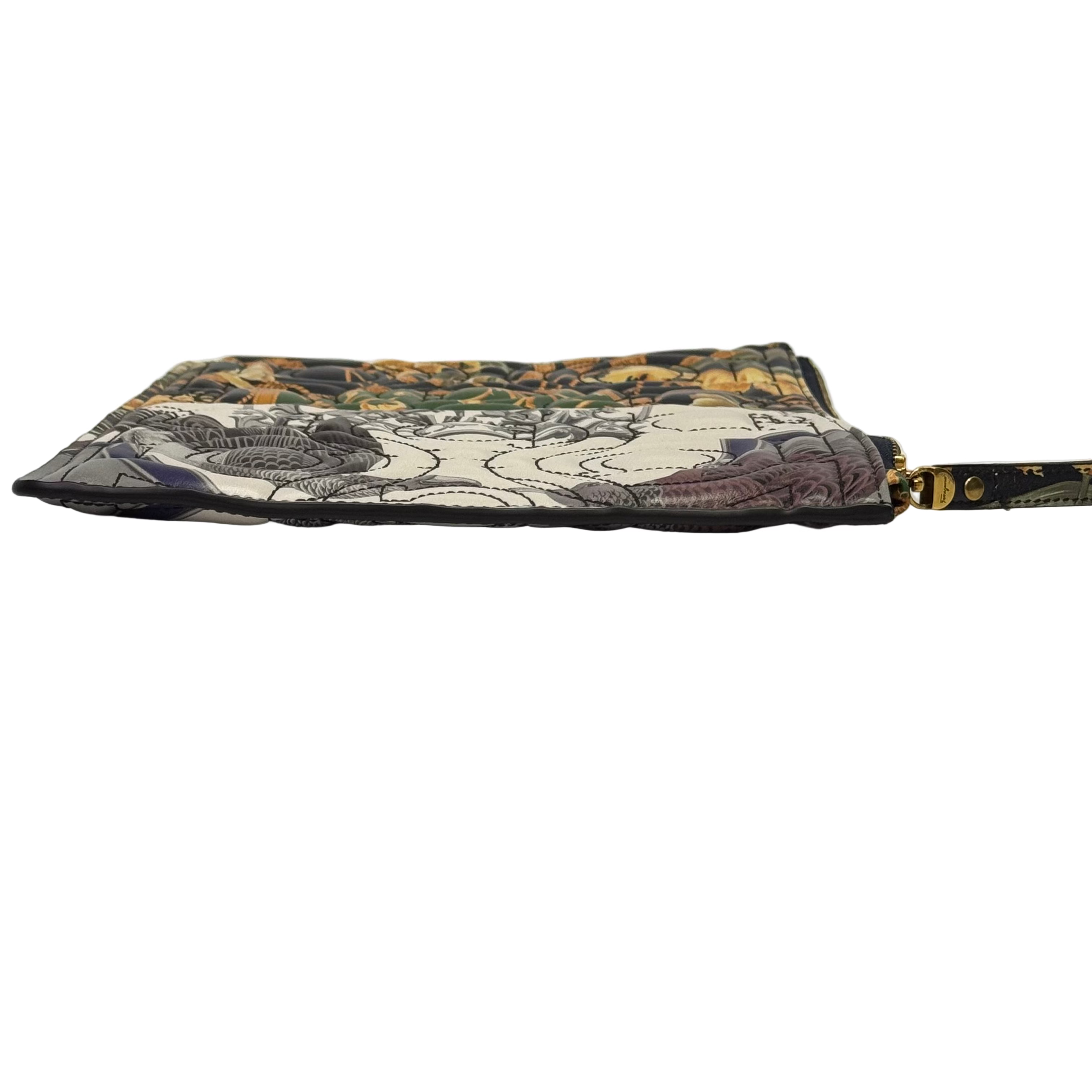 Salvatore Ferragamo Gancini Clutch Bag Leather Multicolour - Lost Designer