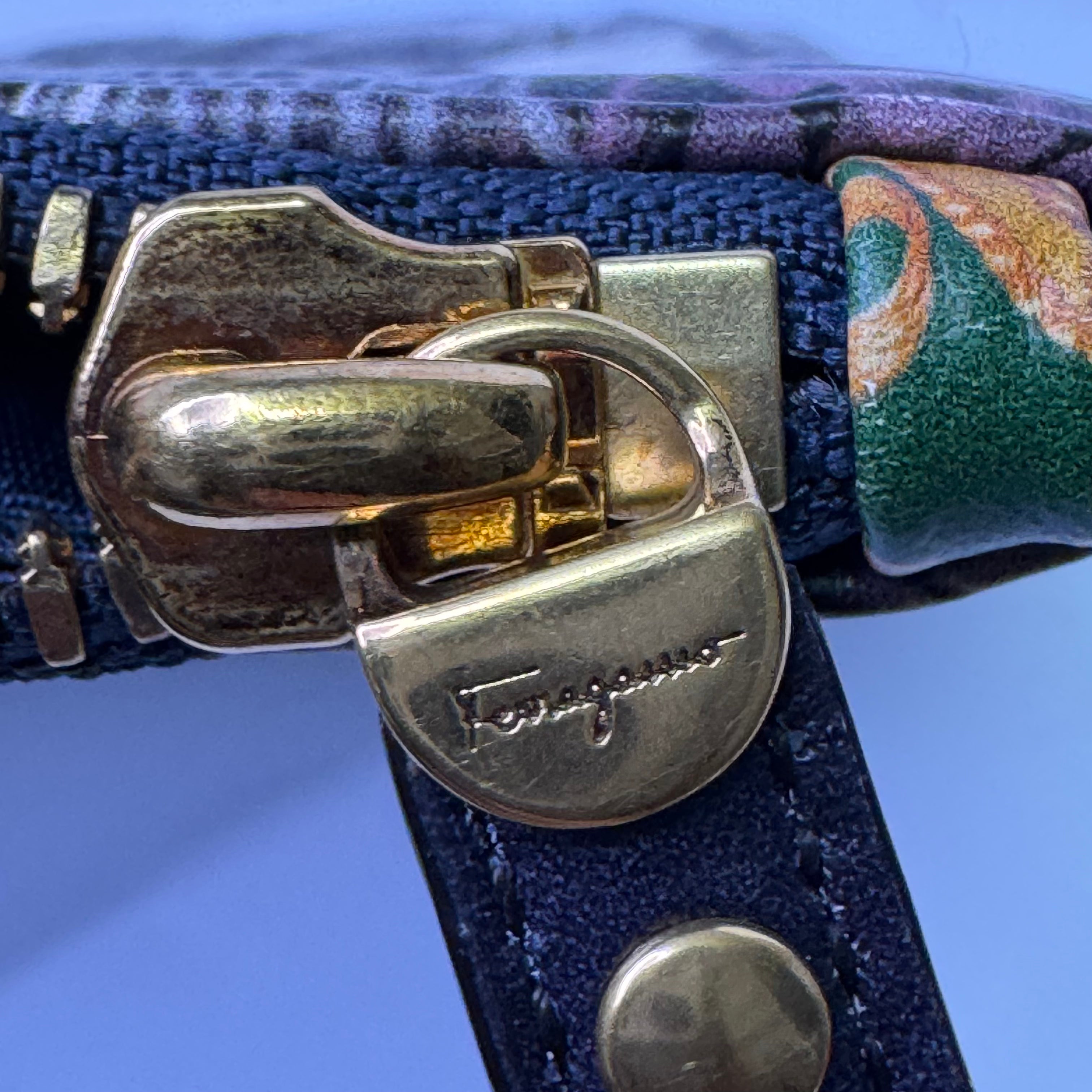 Salvatore Ferragamo Gancini Clutch Bag Leather Multicolour - Lost Designer