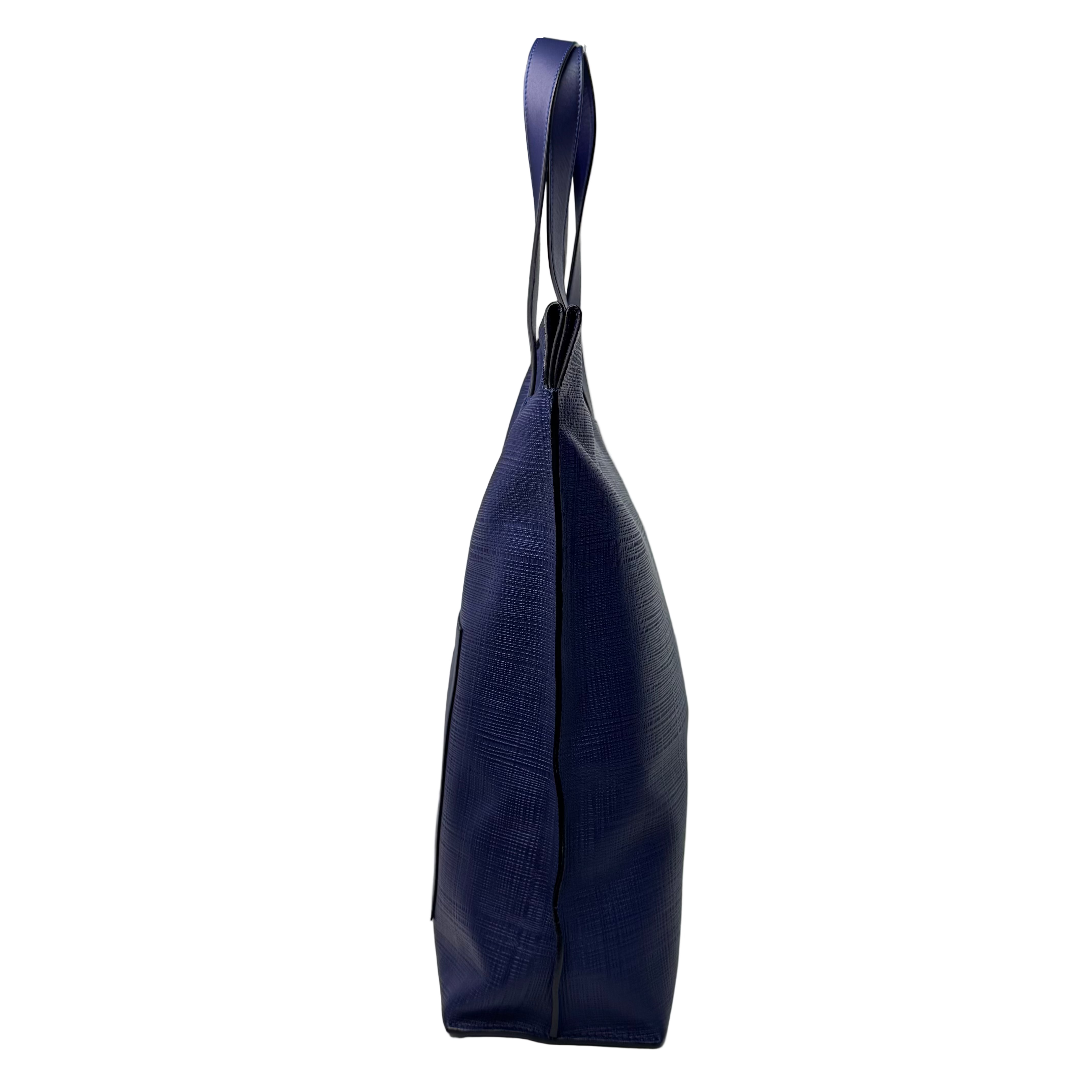 Loewe Shopper Tote Bag Leather Blue - Lost Designer