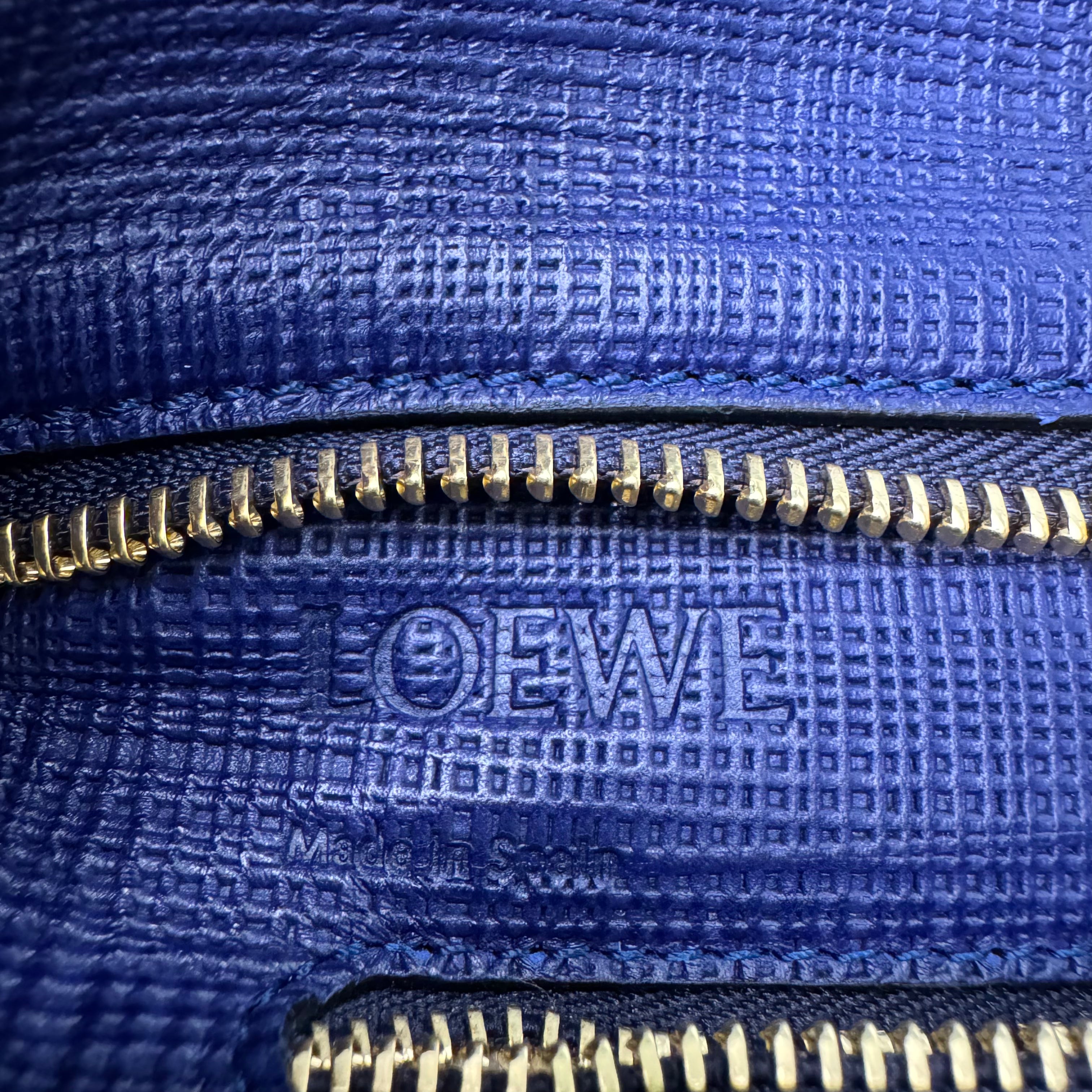 Loewe Shopper Tote Bag Leather Blue - Lost Designer