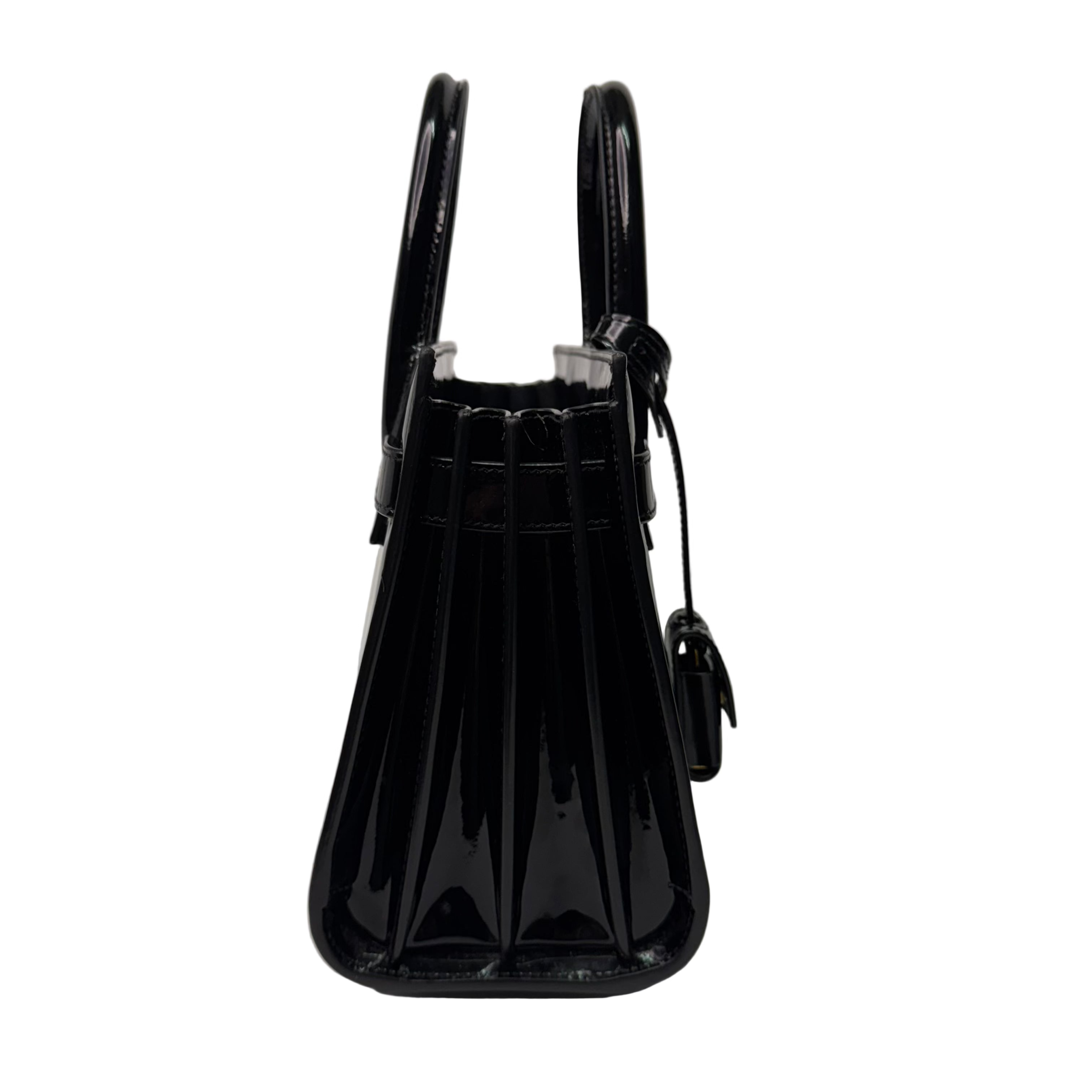 Saint Laurent Sac De Jour Handbag Patent Leather Black - Lost Designer