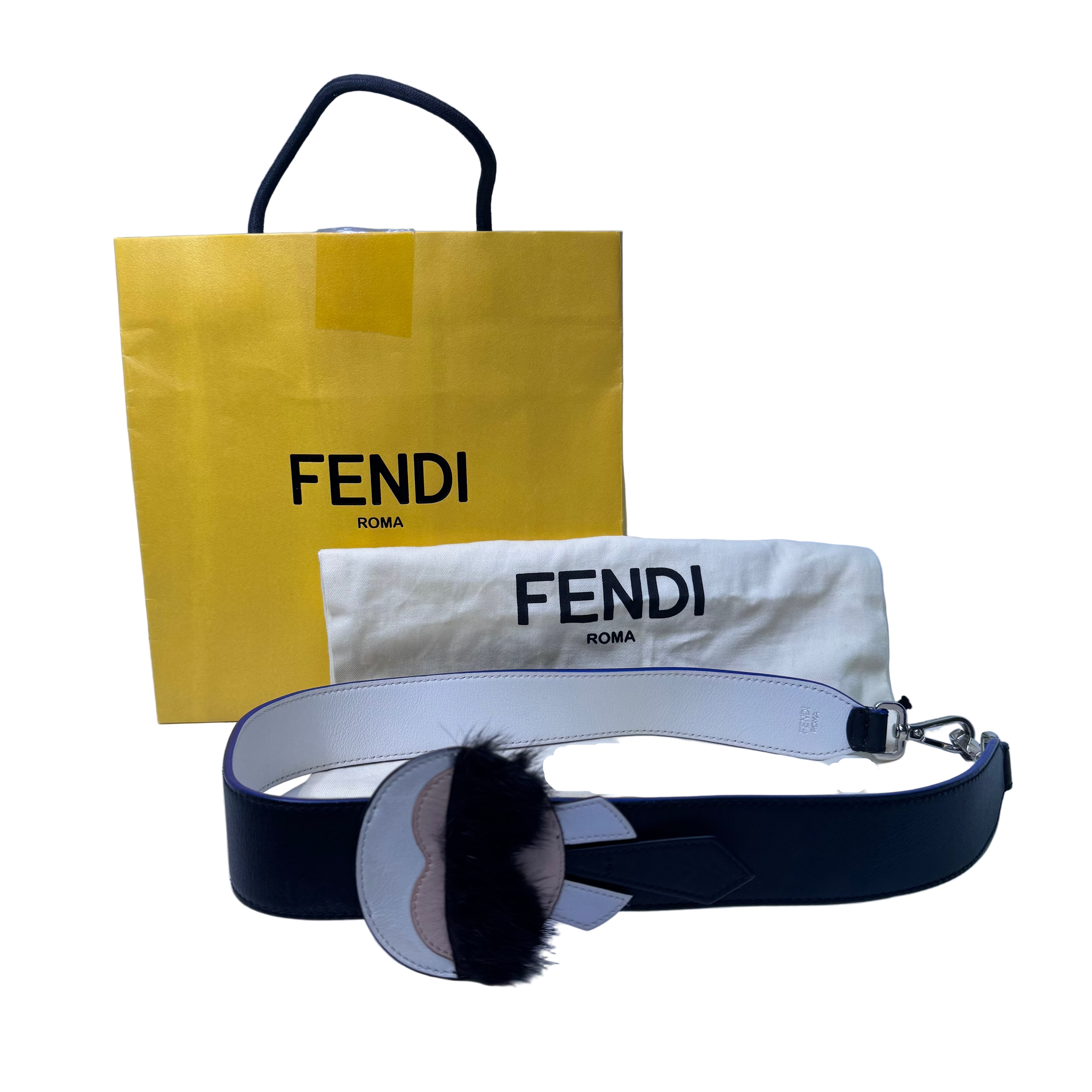 Fendi Yukarito Karl Lagerfeld Bag Strap Leather Black - Lost Designer