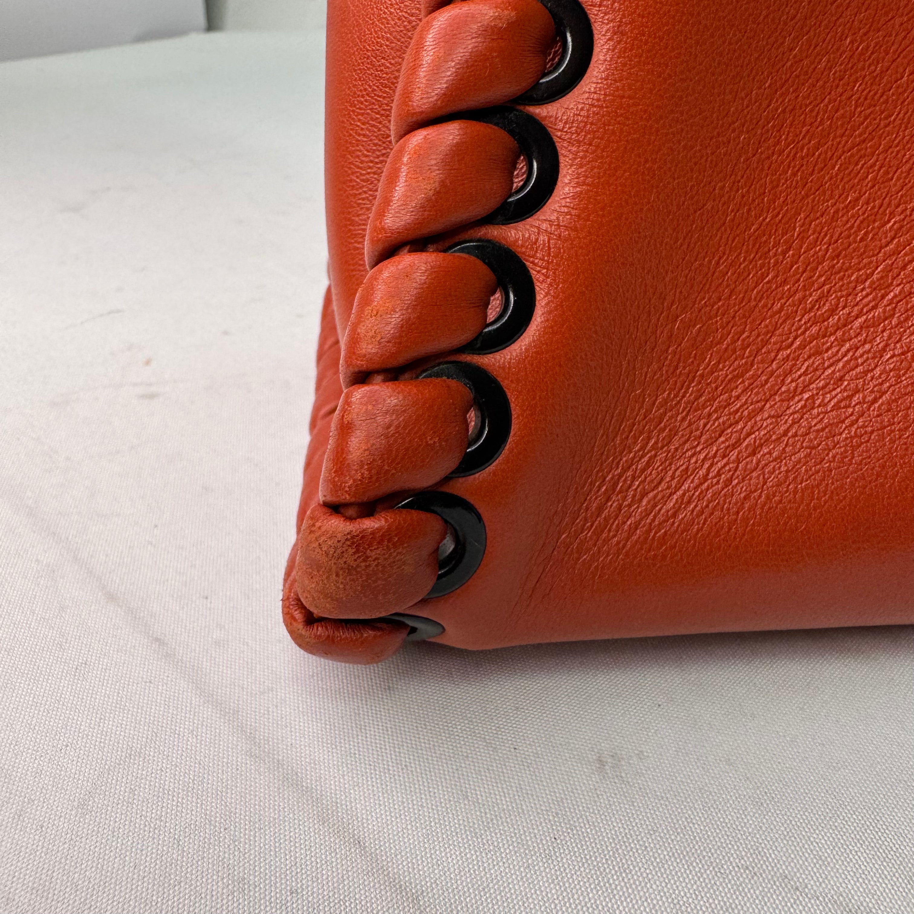 Fendi Mini Whipstitch Peekaboo Bag Leather Red - Lost Designer