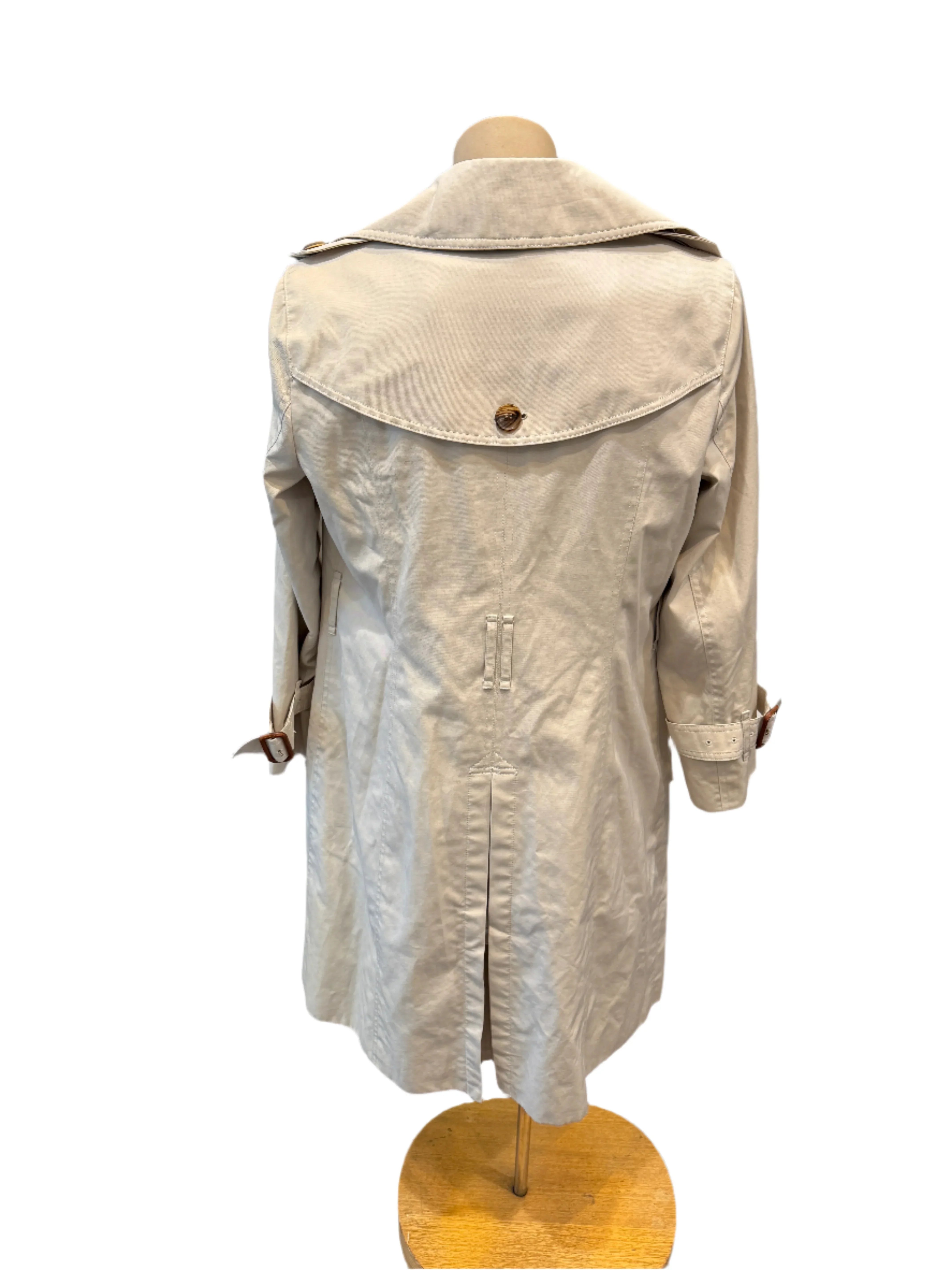 Burberry Coat Cotton Beige Check 40 - Lost Designer