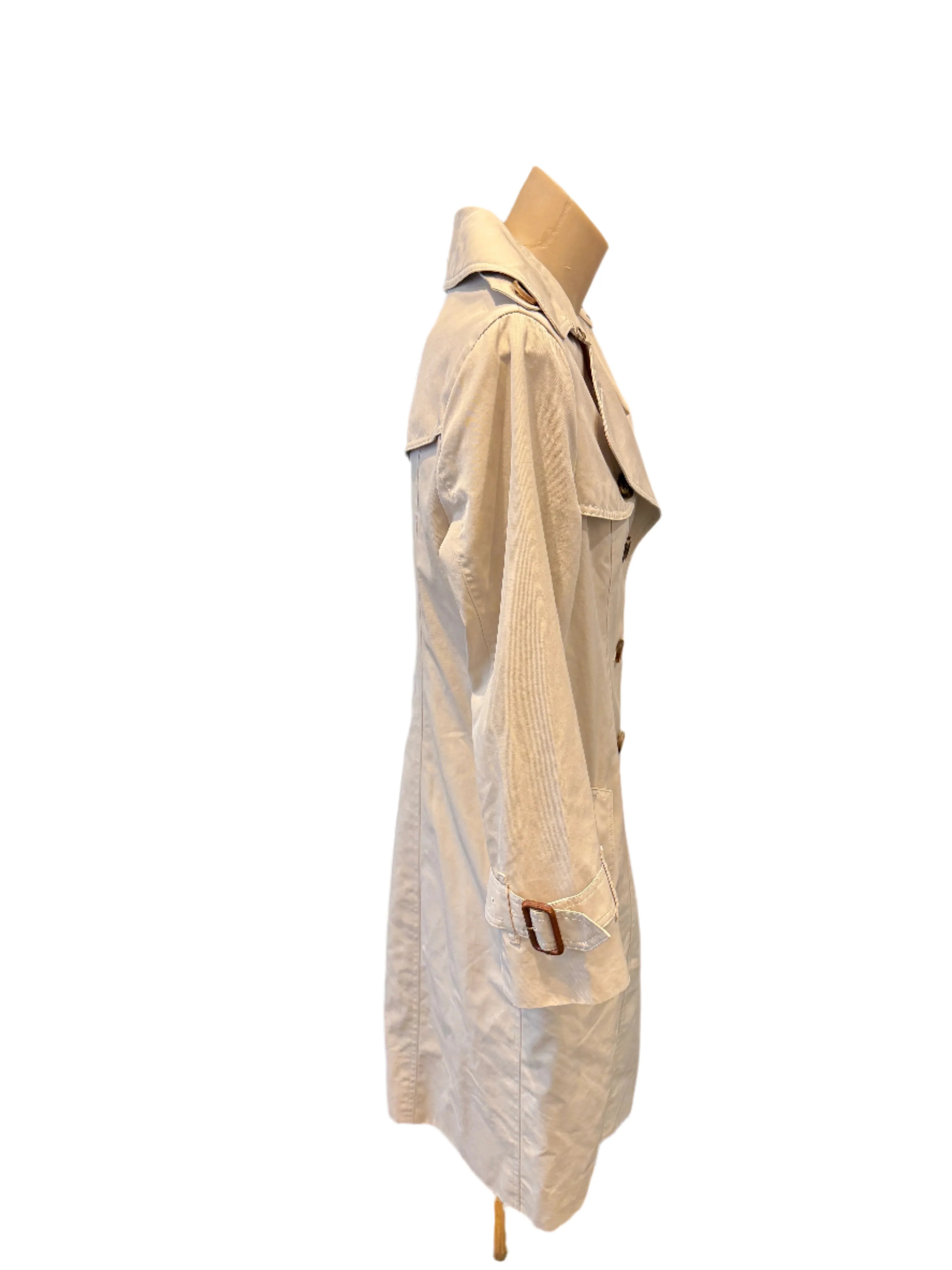 Burberry Coat Cotton Beige Check 40 - Lost Designer