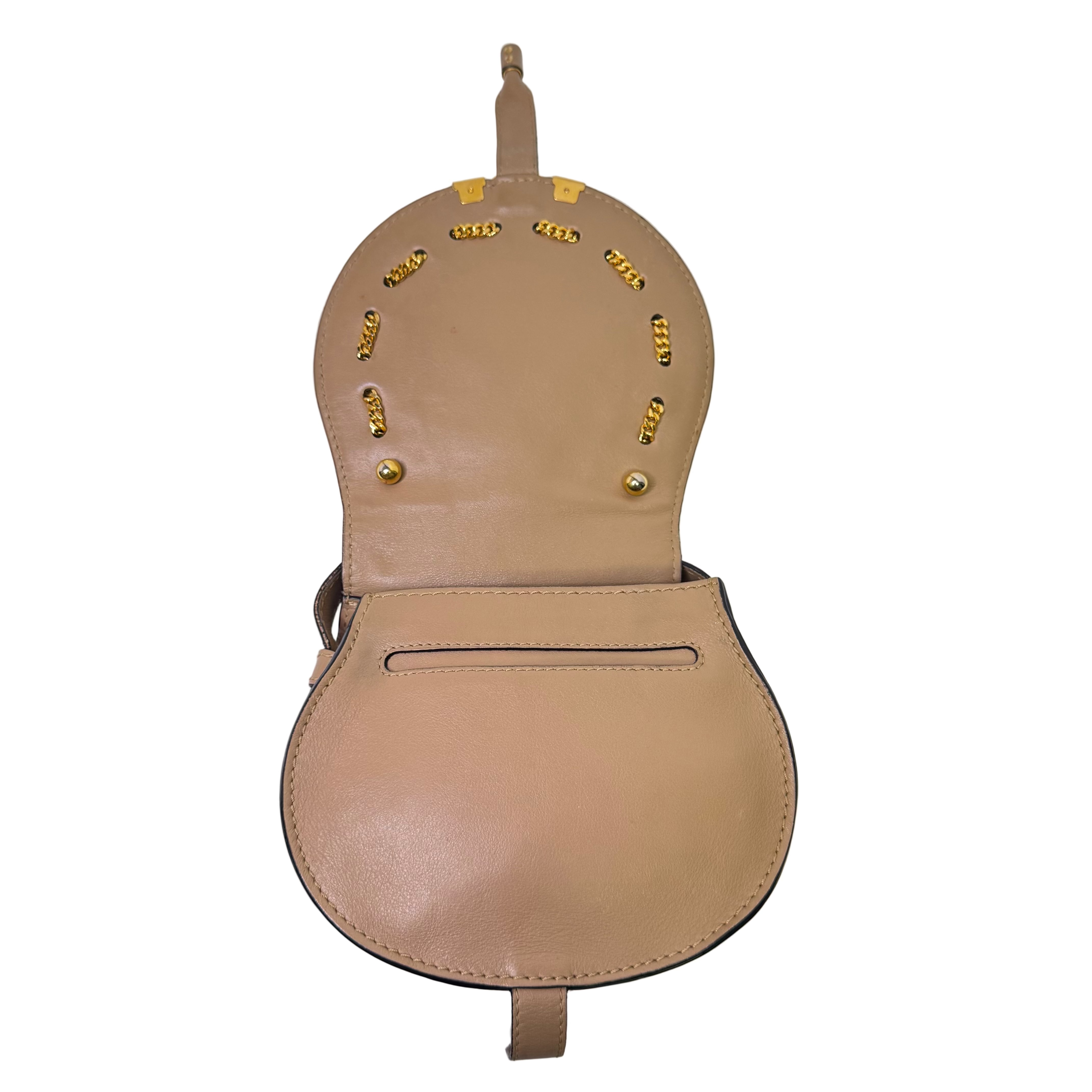 Chloé Marcie Saddle Crossbody Bag Leather Brown - Lost Designer