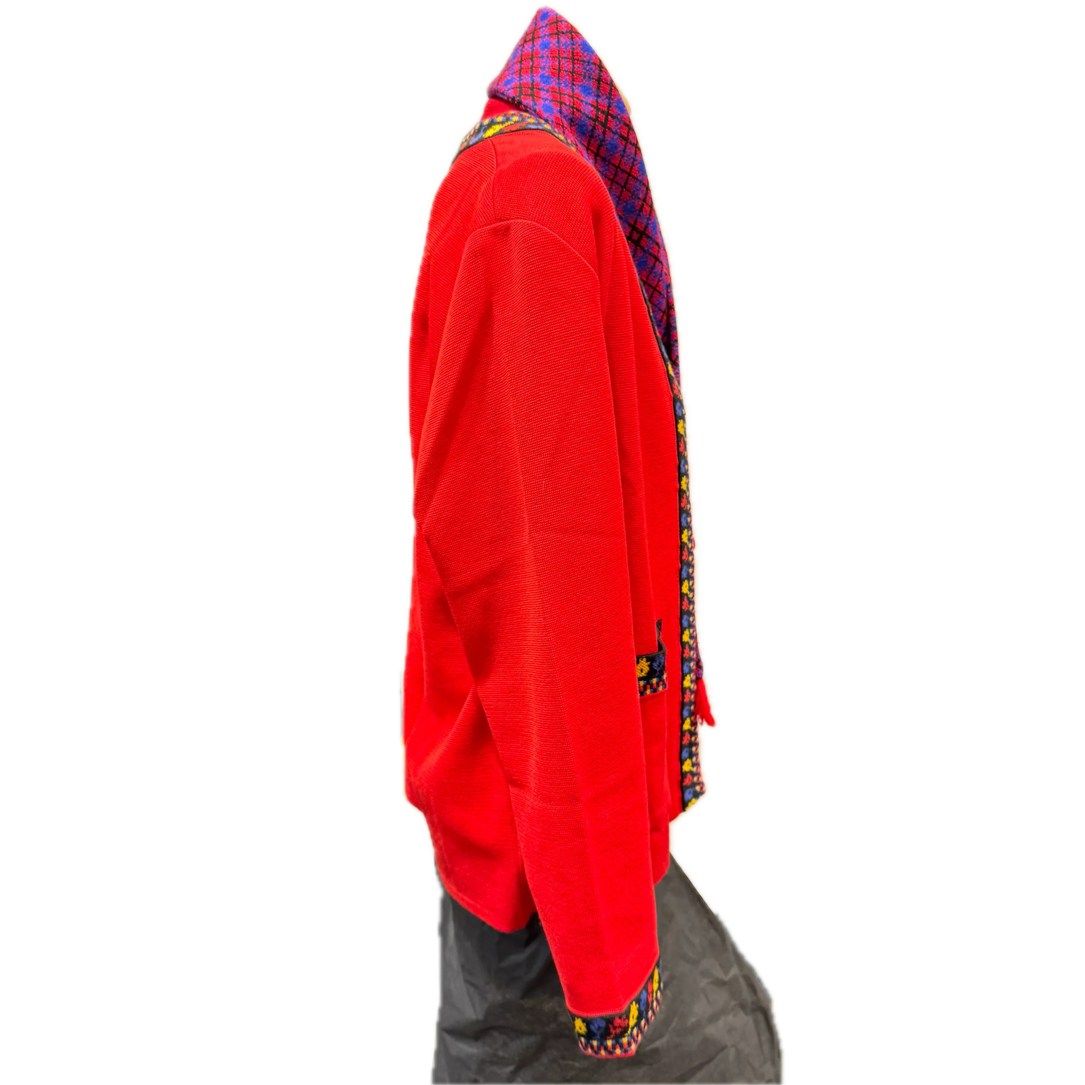 Saint Laurent Knitted Cardigan, Sweater and Scarf Set Wool Red M - Lost Designer