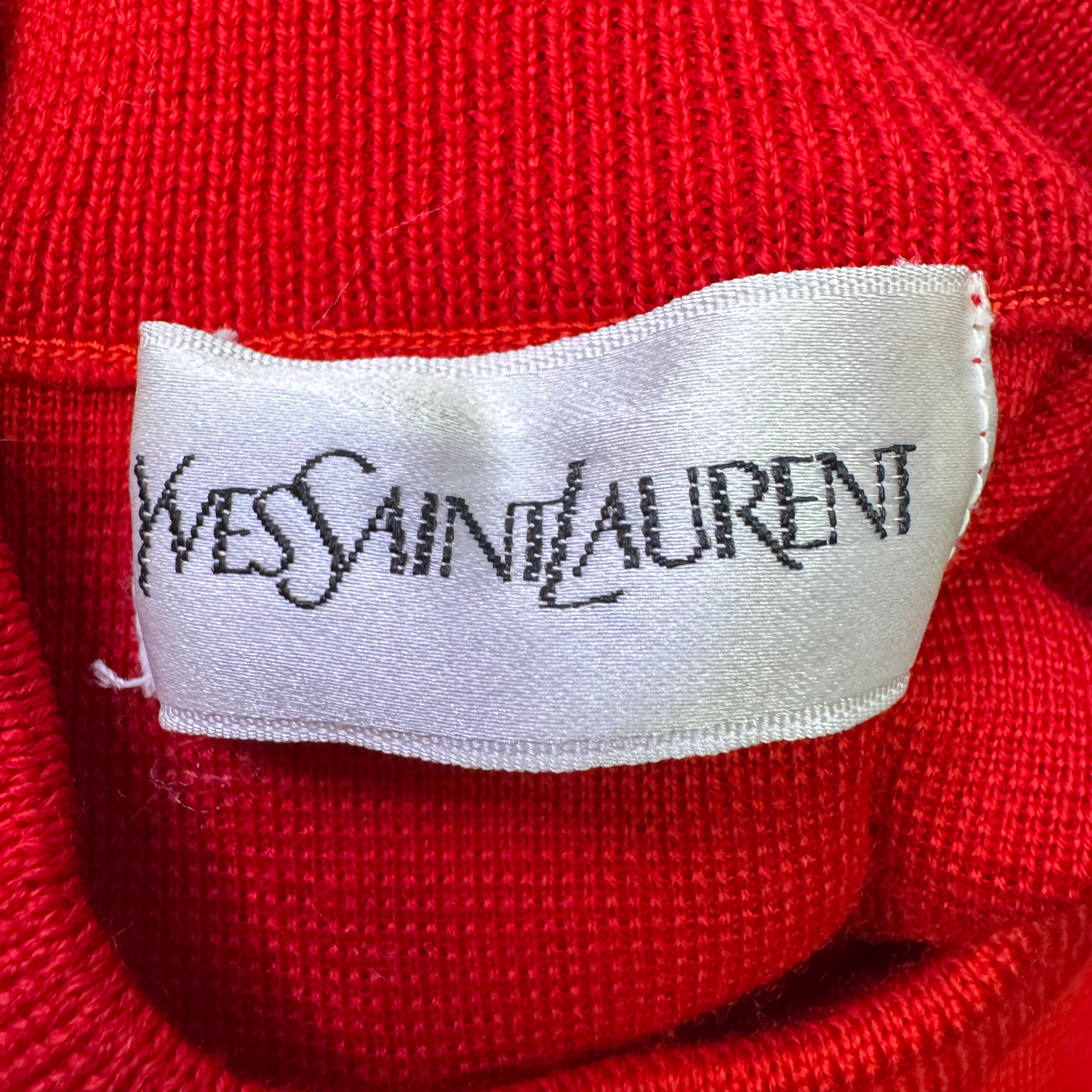 Saint Laurent Knitted Cardigan, Sweater and Scarf Set Wool Red M - Lost Designer