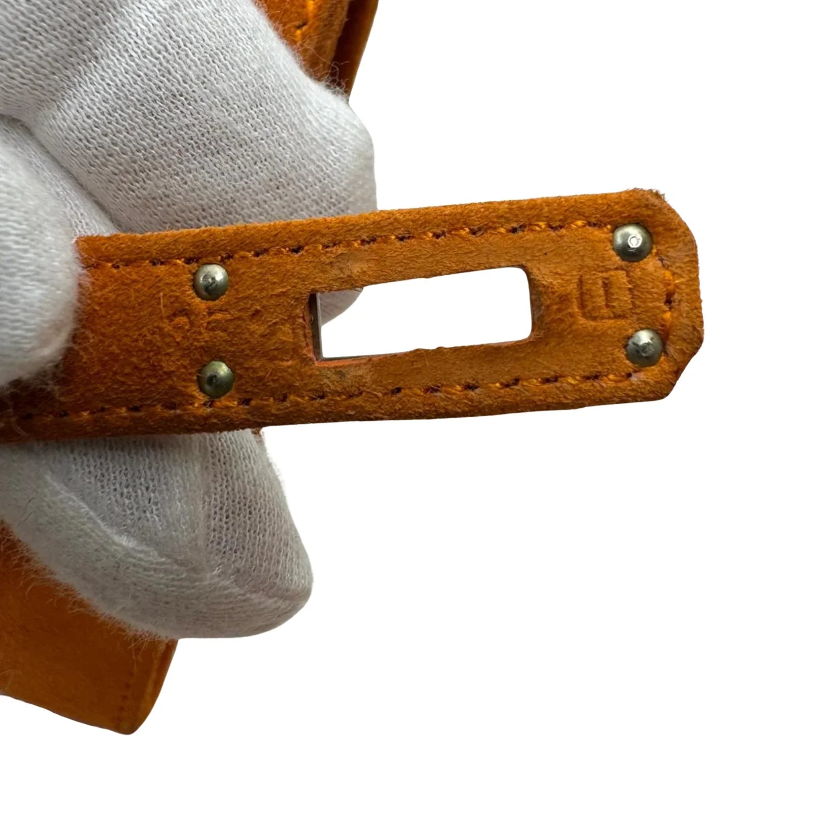 Hermès Kelly Pochette Orange H Veau Doblis Suede PWH ☐ I Stamp - Lost Designer