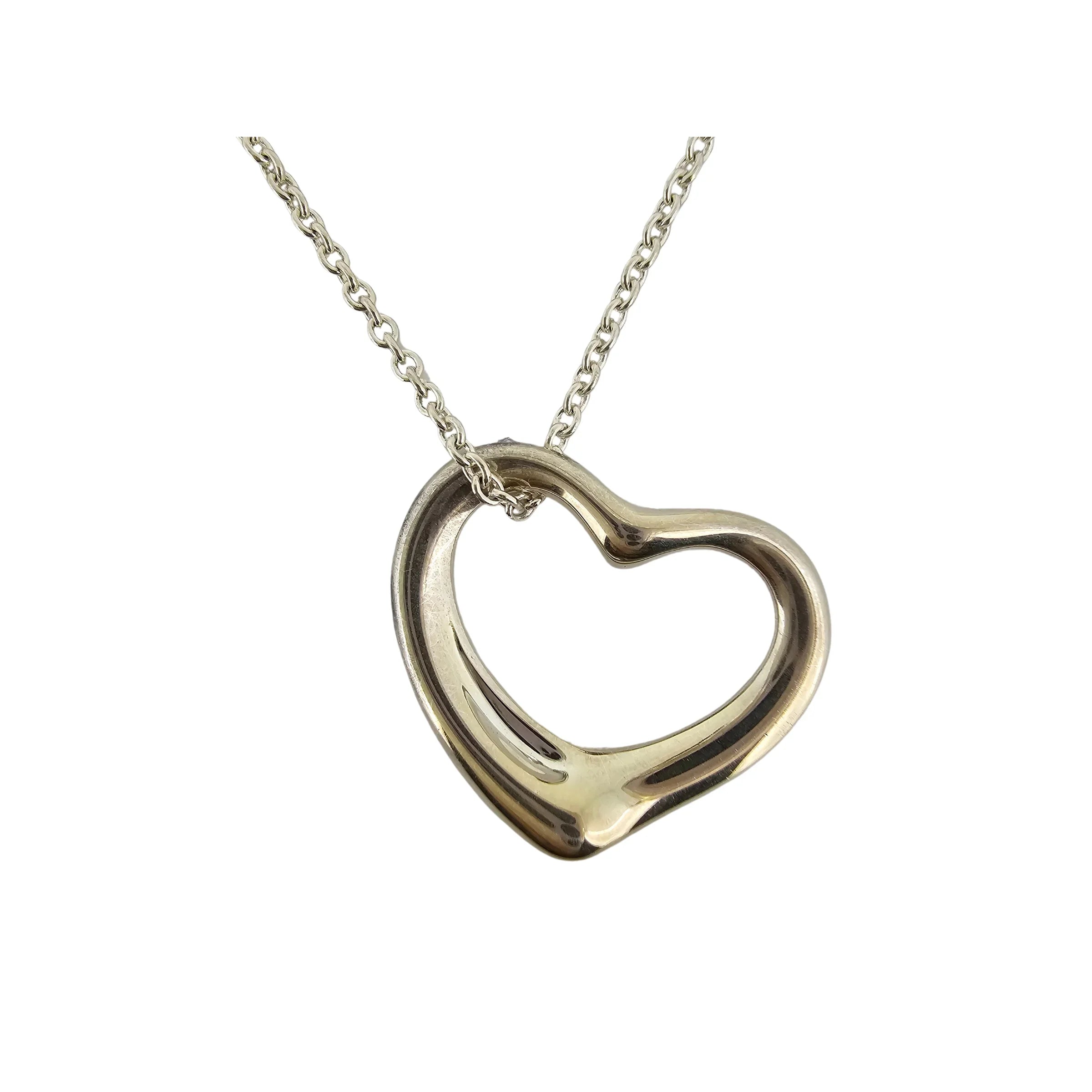 Tiffany & Co Elsa Peretti Medium Heart Sterling Silver Necklace - Lost Designer