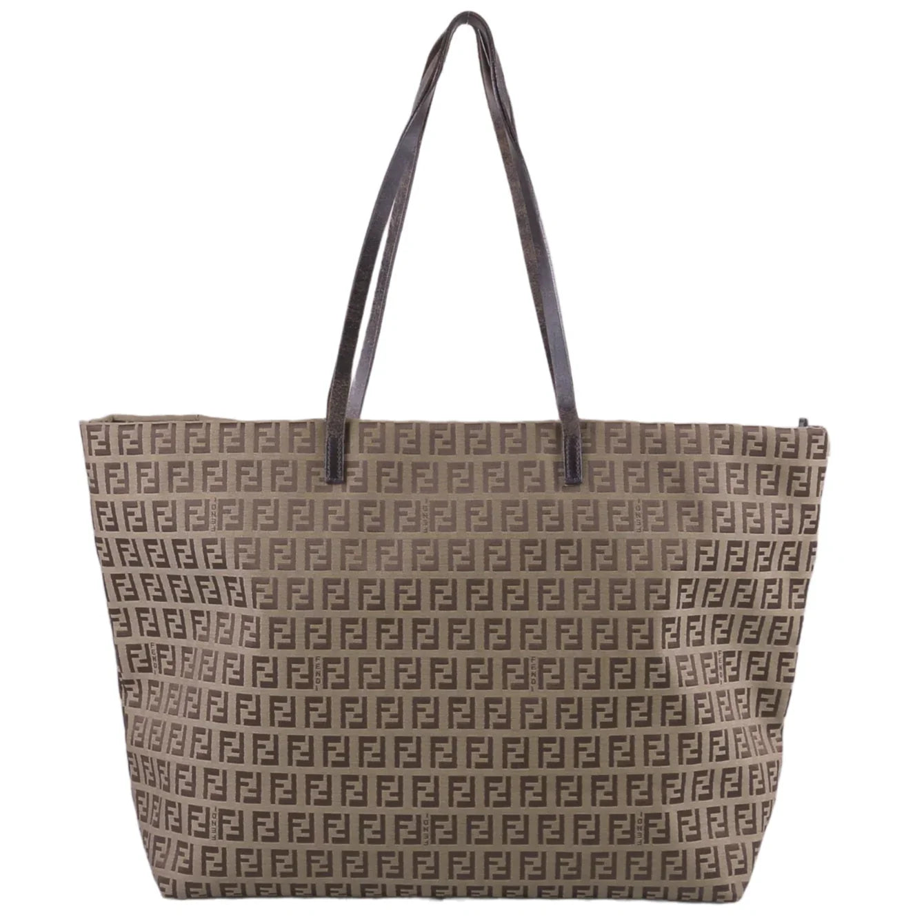 Fendi Canvas Zucca Brown Monogram Tote Bag - Lost Designer