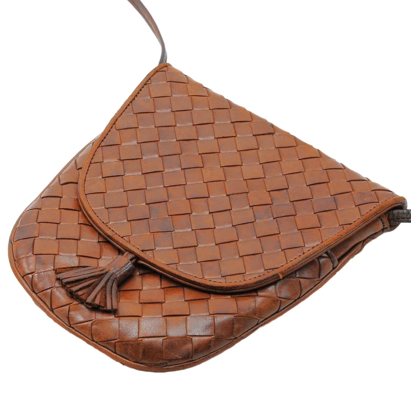 Bottega Veneta Intrecciato Mini Crossbody Bag Brown - Lost Designer