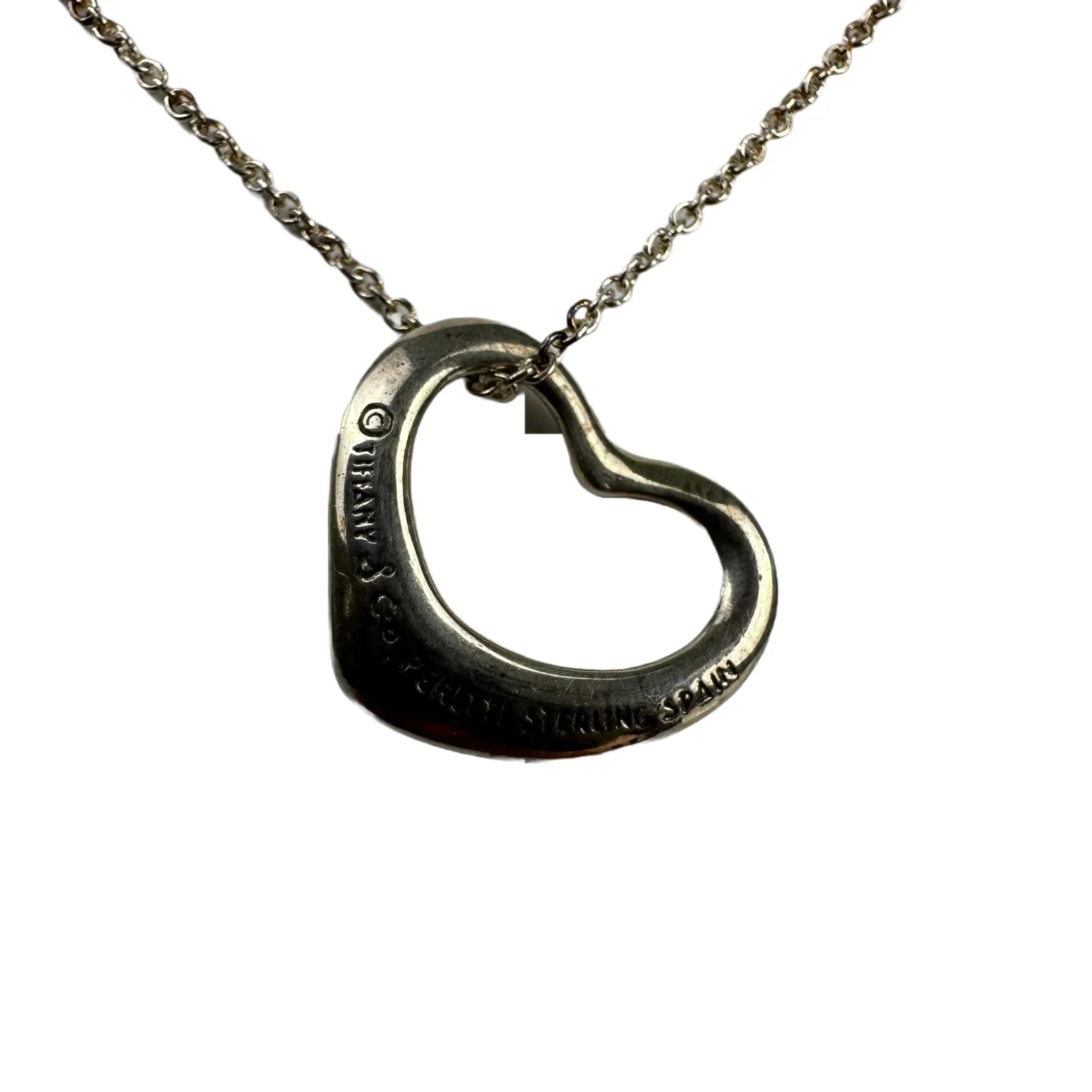Tiffany & Co Elsa Peretti Open Small Heart Necklace Sterling Silver - Lost Designer