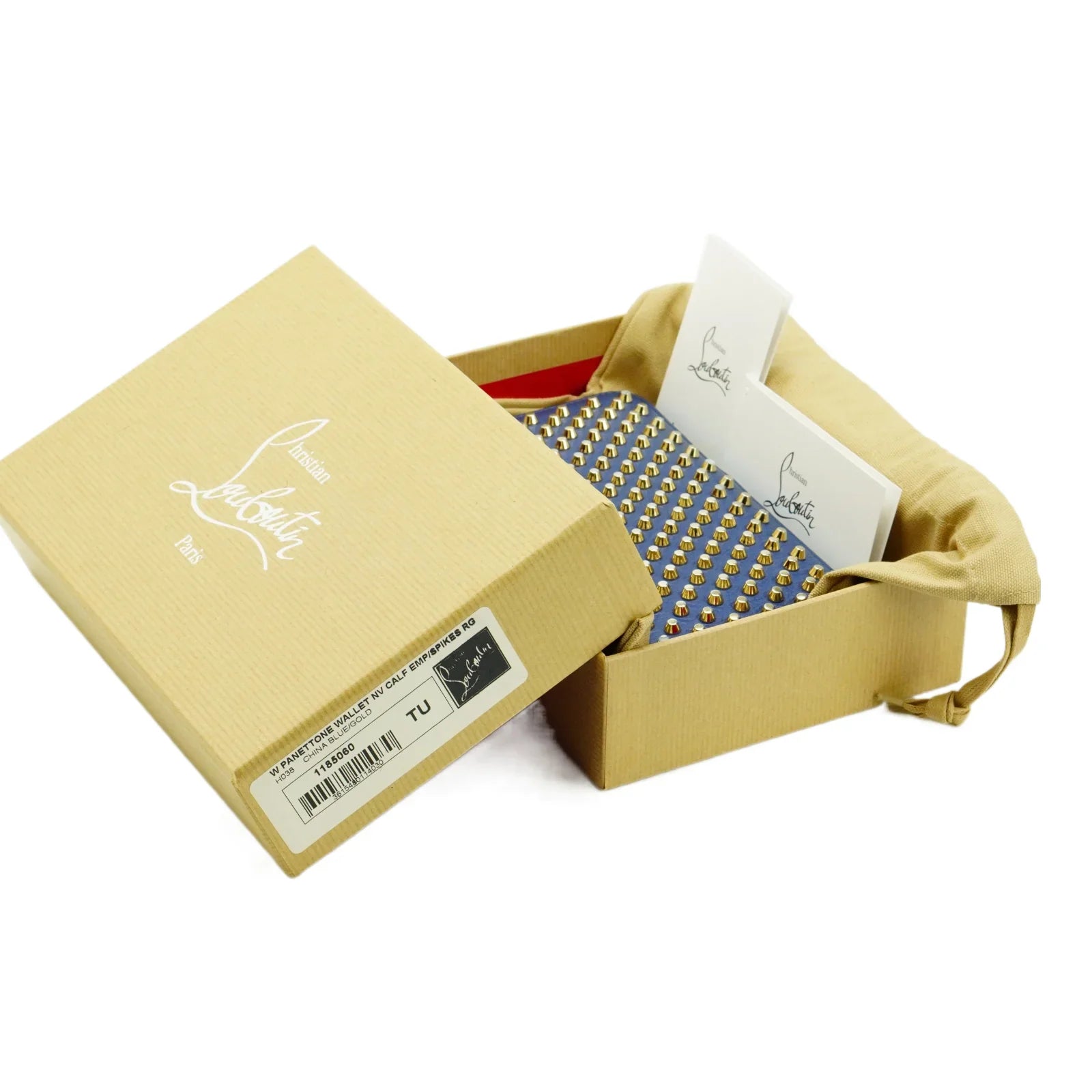 Christian Louboutin Panettone Spike Long Wallet Blue - Lost Designer