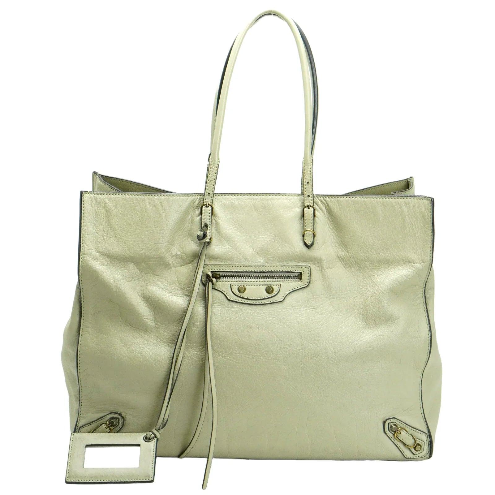 Balenciaga Paper Bag 2WAY leather Ivory - Lost Designer