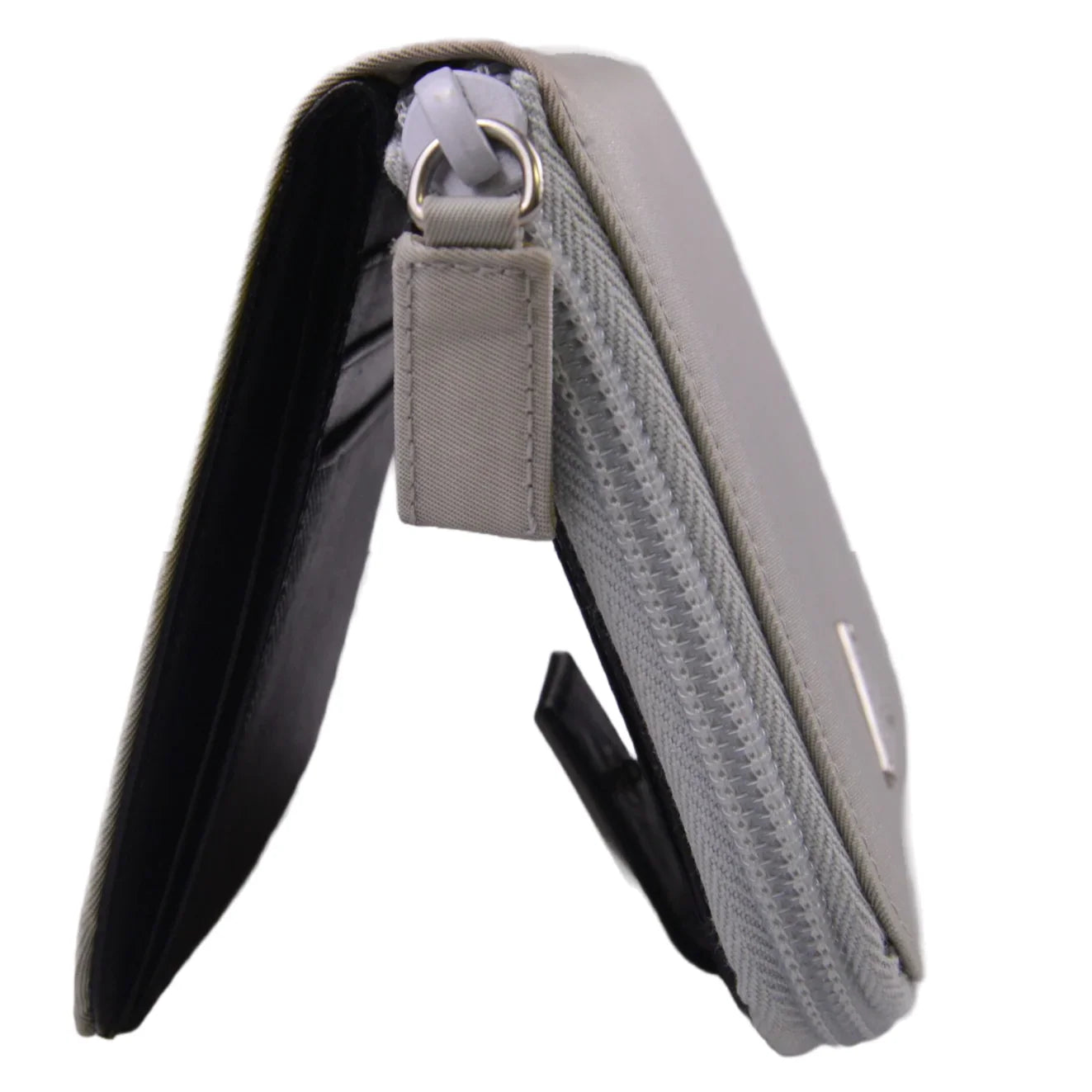 Prada Tessuto Nylon Zip Fold Wallet Grey - Lost Designer