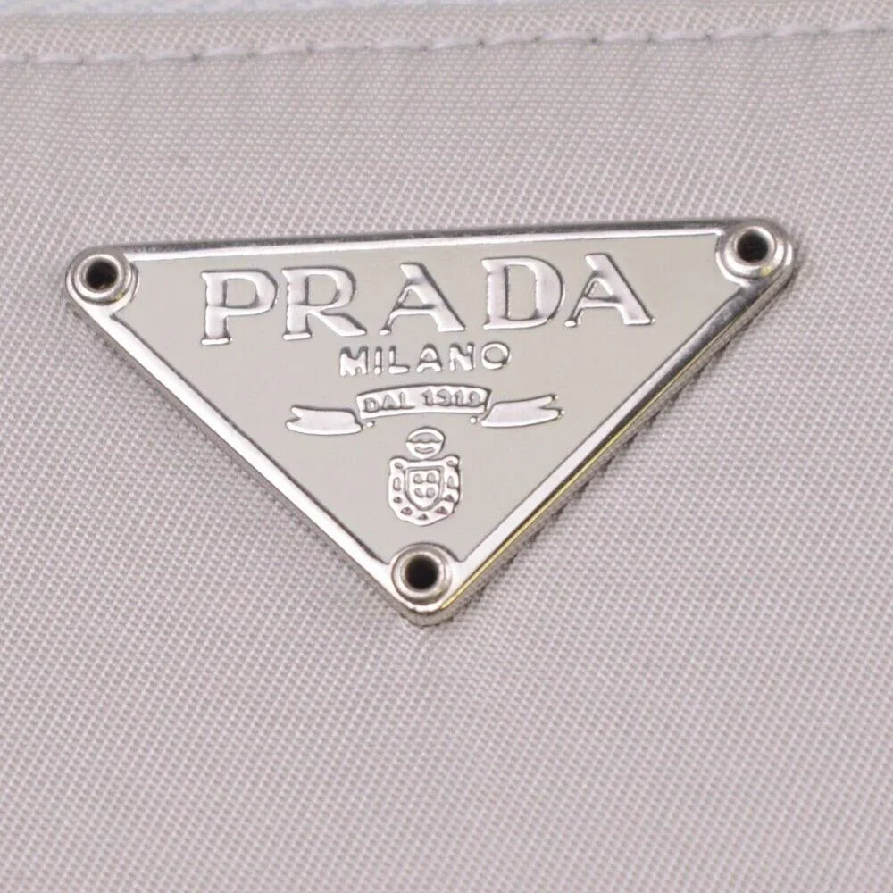 Prada Tessuto Nylon Zip Fold Wallet Grey - Lost Designer