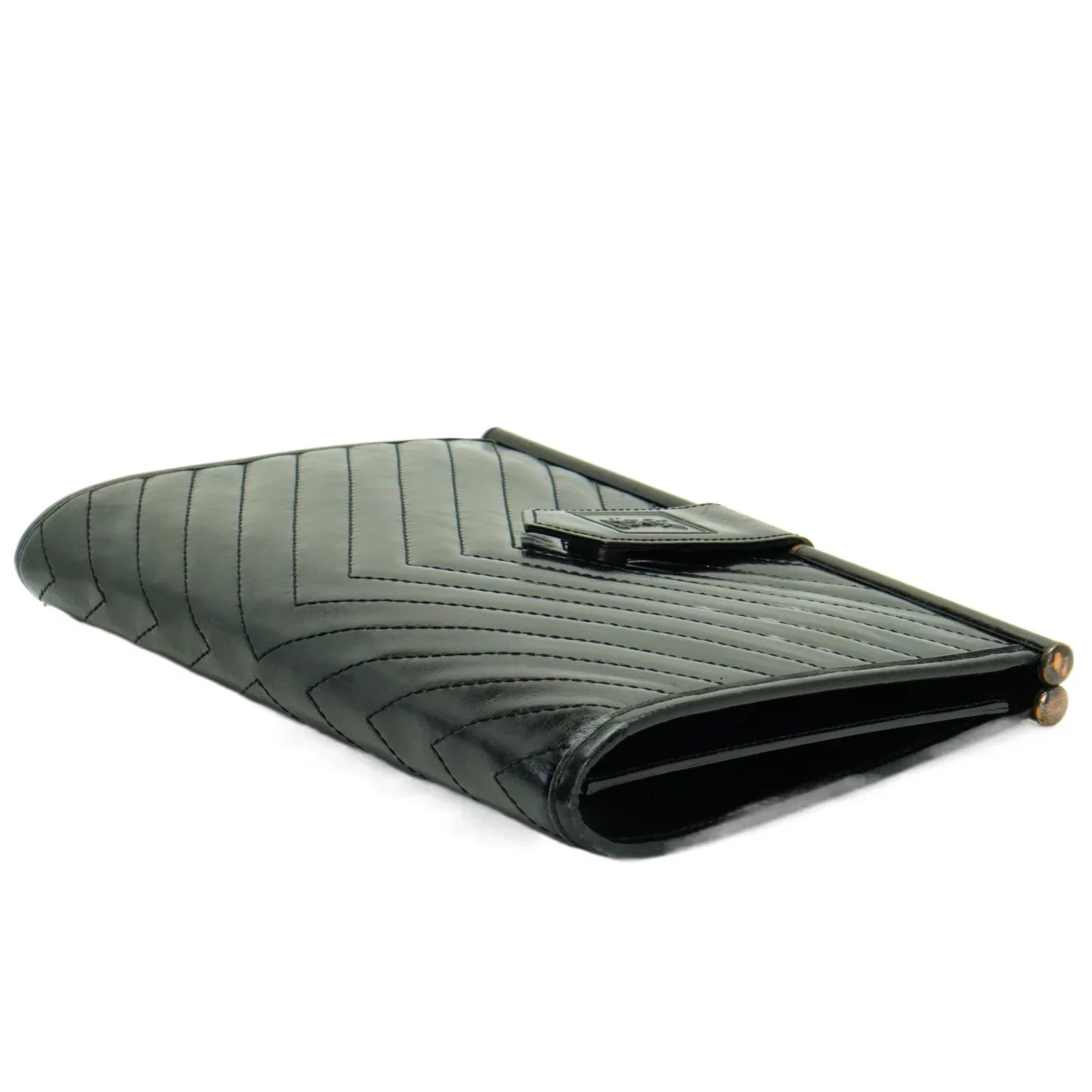 Saint Laurent Quilted Leather Clutch Bag Black - Lost Designer
