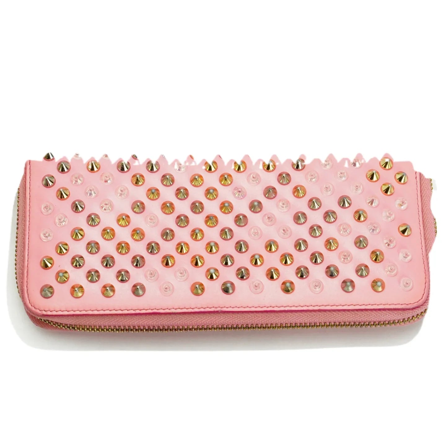 Christian Louboutin Panettone Spike Long Wallet Pink - Lost Designer