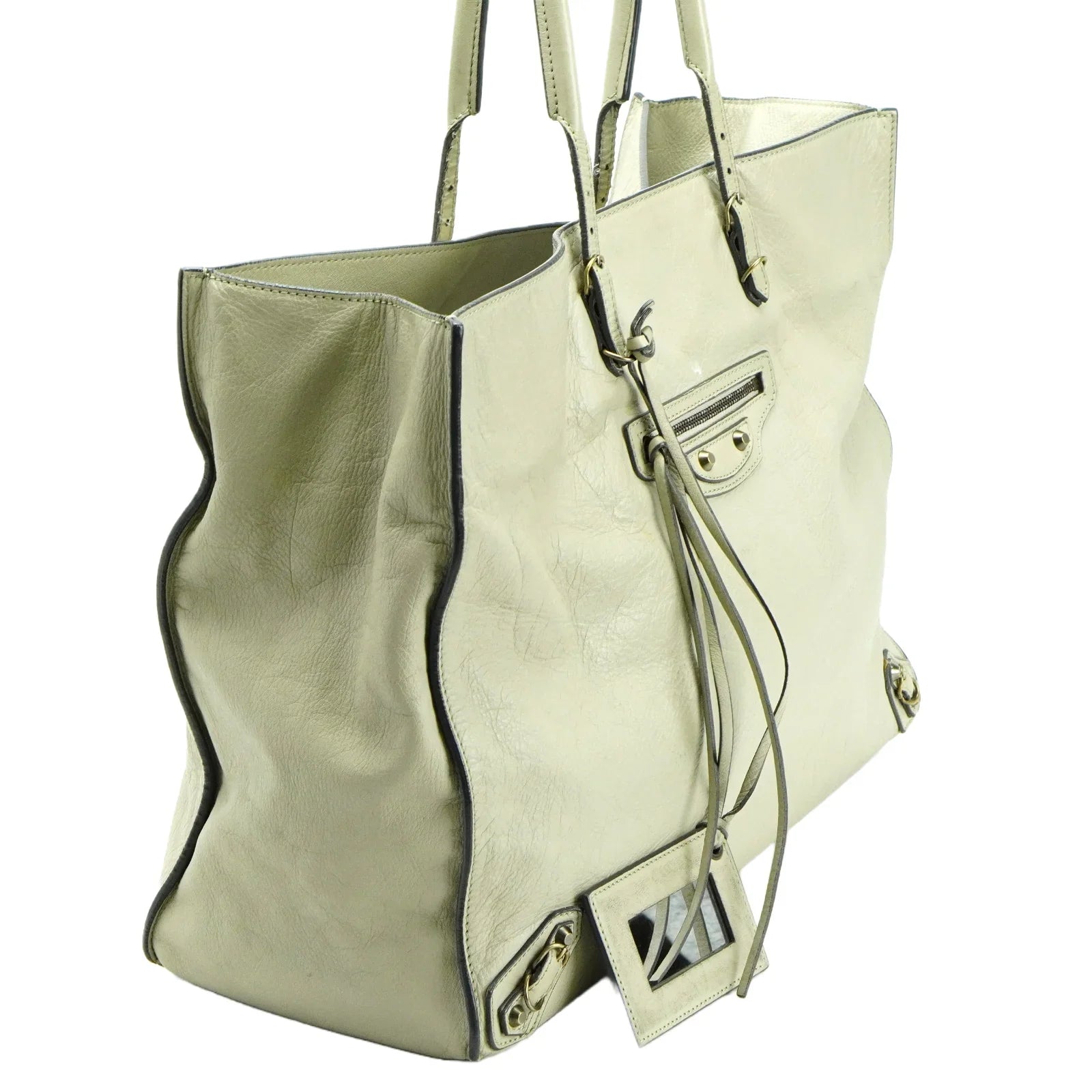 Balenciaga Paper Bag 2WAY leather Ivory - Lost Designer