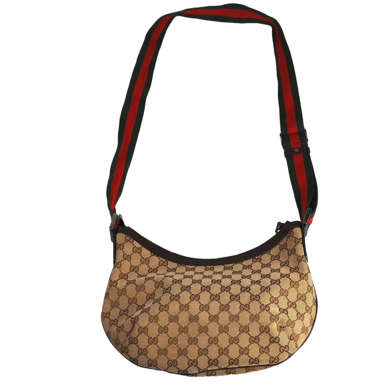 Gucci Crossbody Canvas Shoulder Bag Brown - Lost Designer