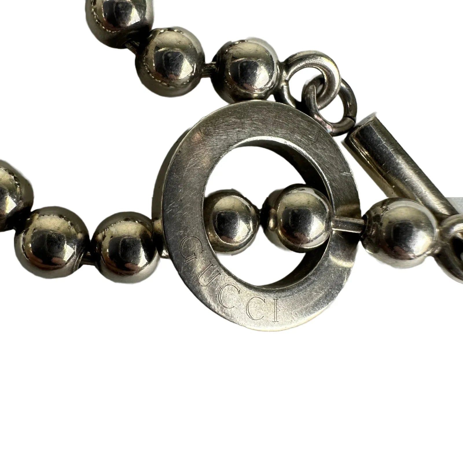 Gucci T-Bar Ball Chain Bracelet Sterling Silver - Lost Designer