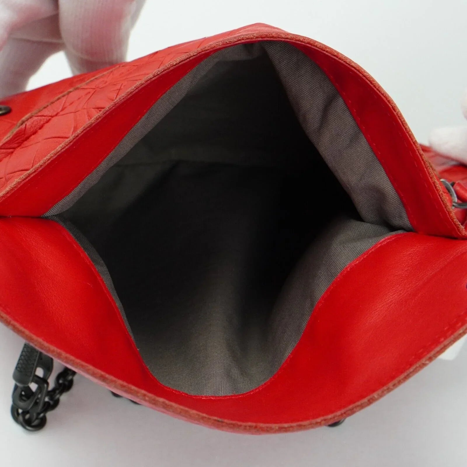 Bottega Veneta Olimpia mini Crossbody Leather Bag Red - Lost Designer