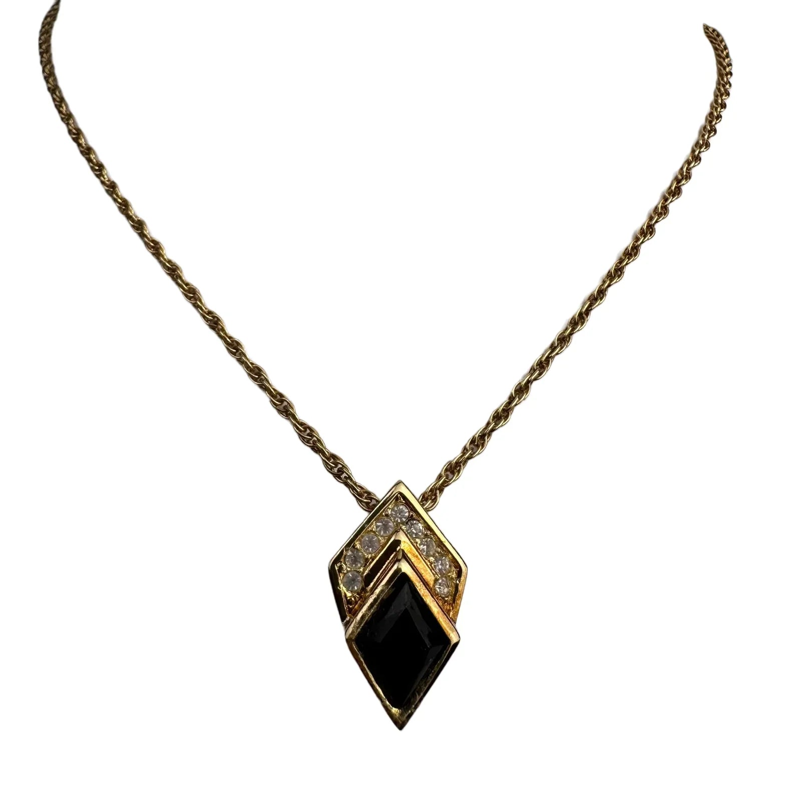 Christian Dior Crystal Enamel Pendant Necklace - Lost Designer