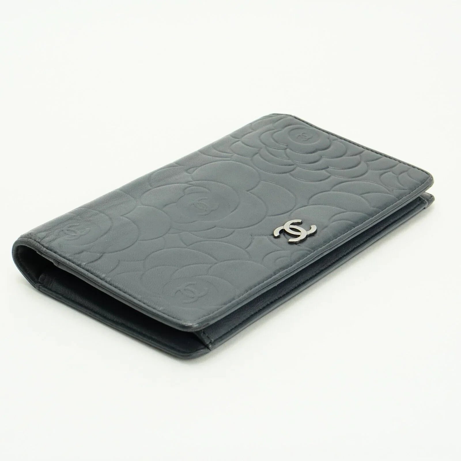 Chanel Camellia Mark Long Wallet Grey - Lost Designer