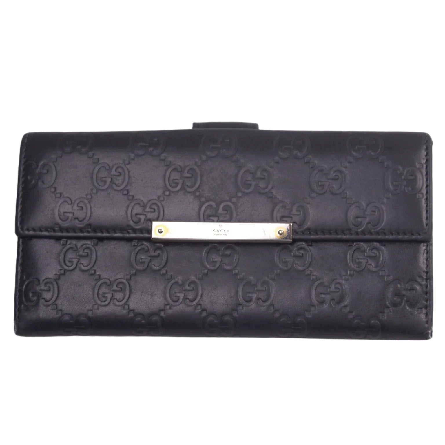 Gucci Black Continental Leather Wallet - Lost Designer