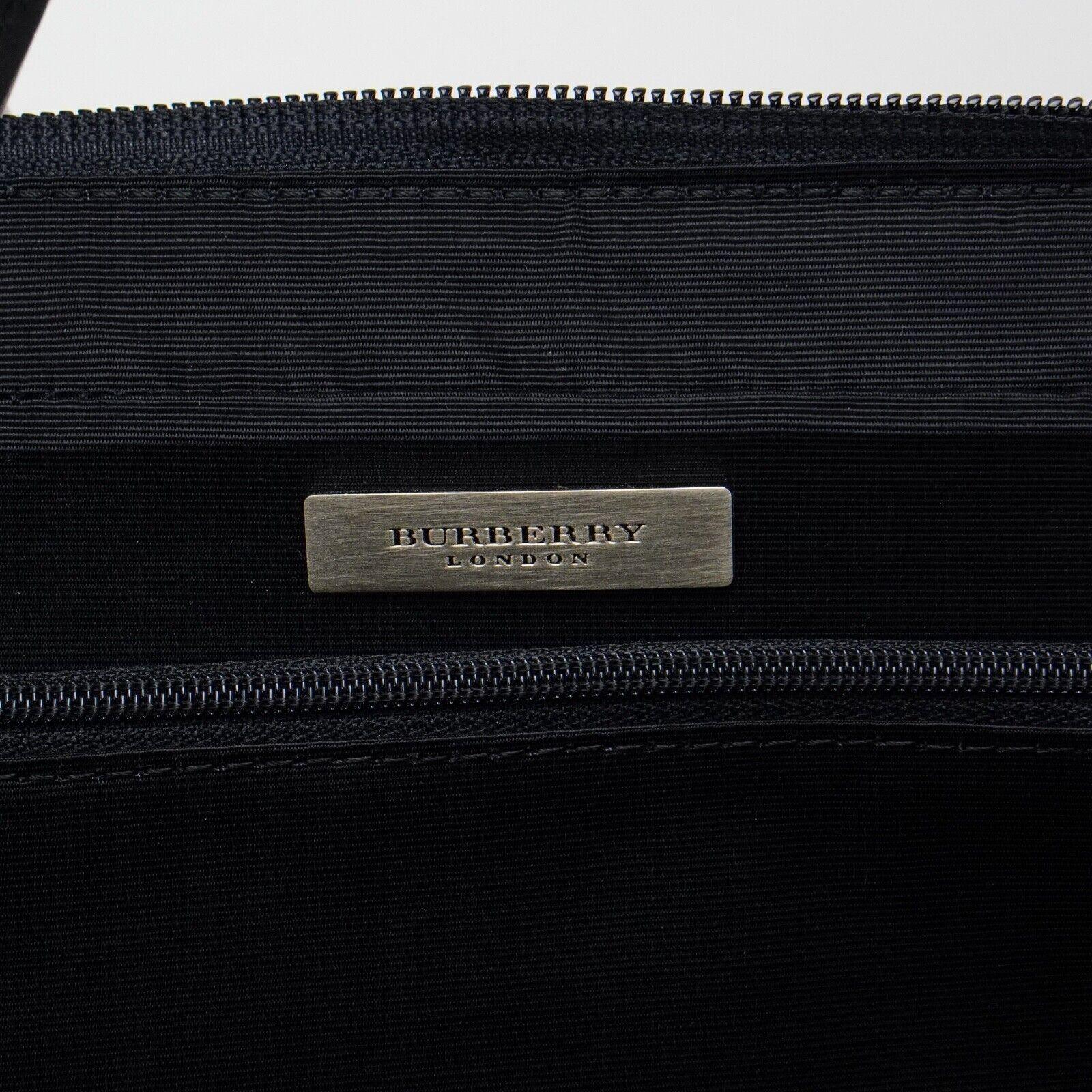 Burberry Nylon x Leather Checked Bag Black - Lost Designer