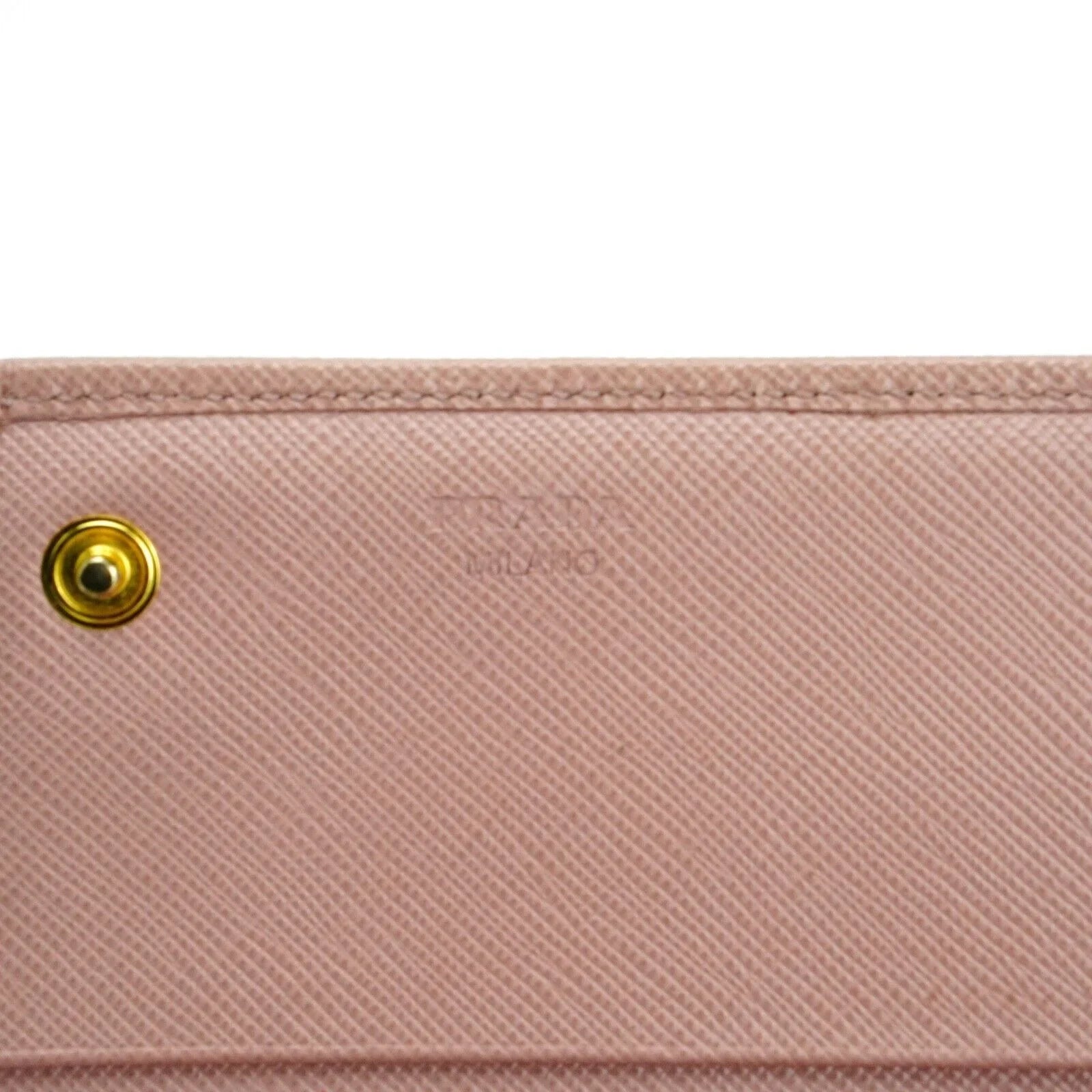 Prada Saffiano Peonia Fiocco Bow Continental Wallet Powder Pink - Lost Designer