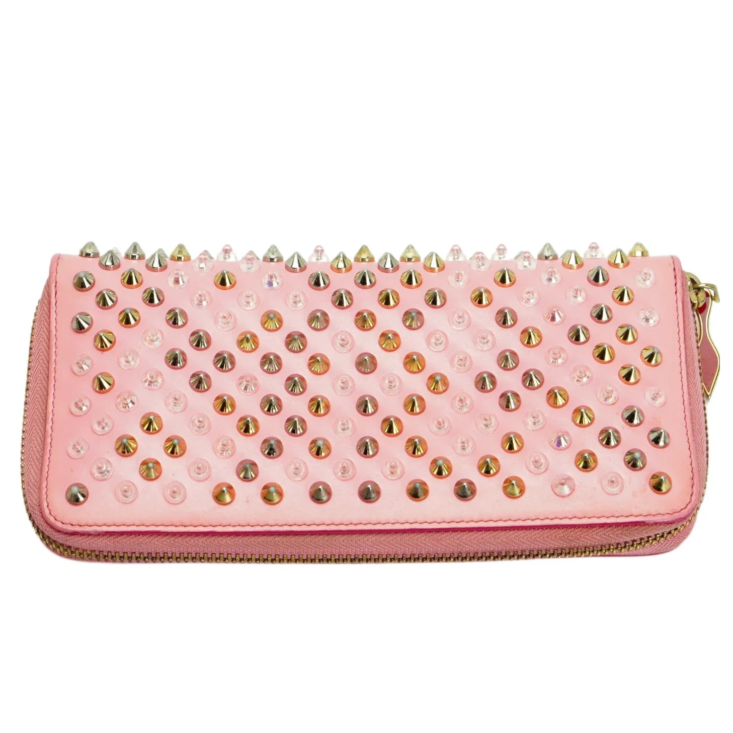 Christian Louboutin Panettone Spike Long Wallet Pink - Lost Designer