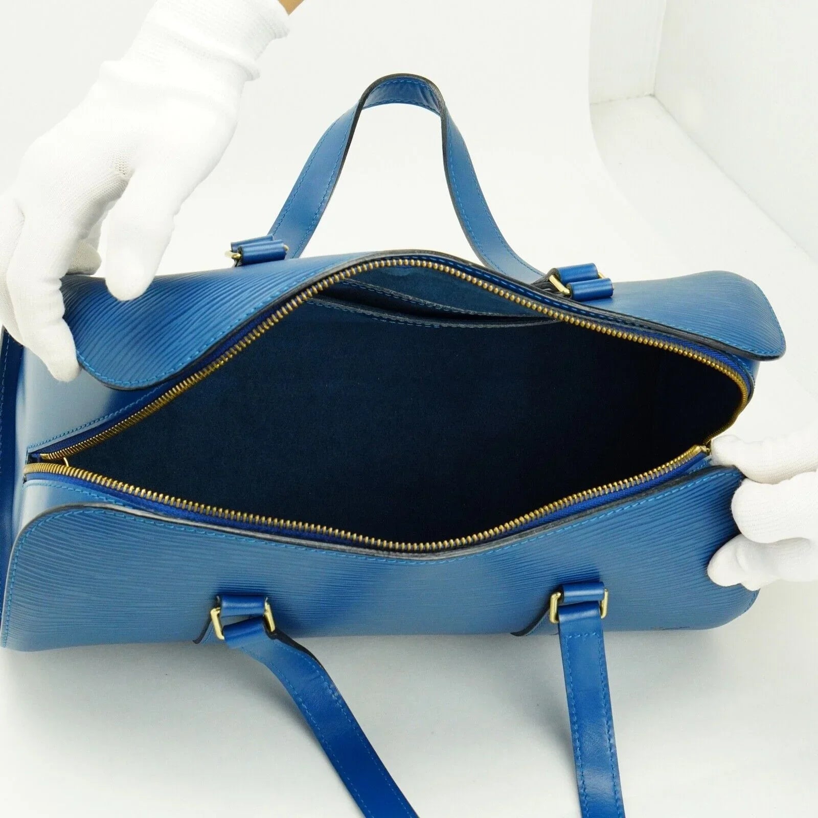 Louis Vuitton Epi Papillon Blue Bag With Pouch - Lost Designer