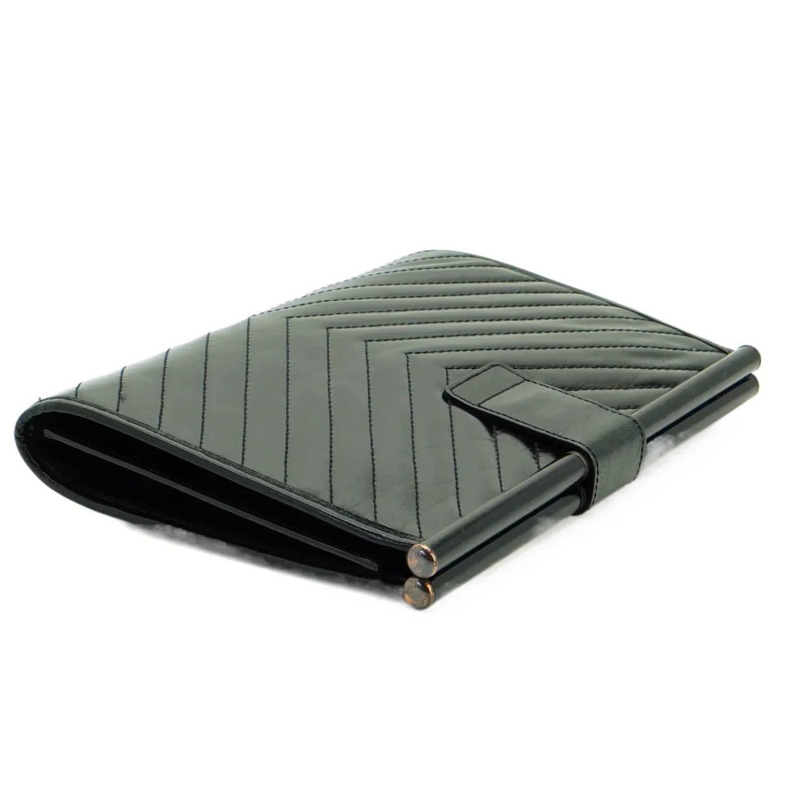 Saint Laurent Quilted Leather Clutch Bag Black - Lost Designer