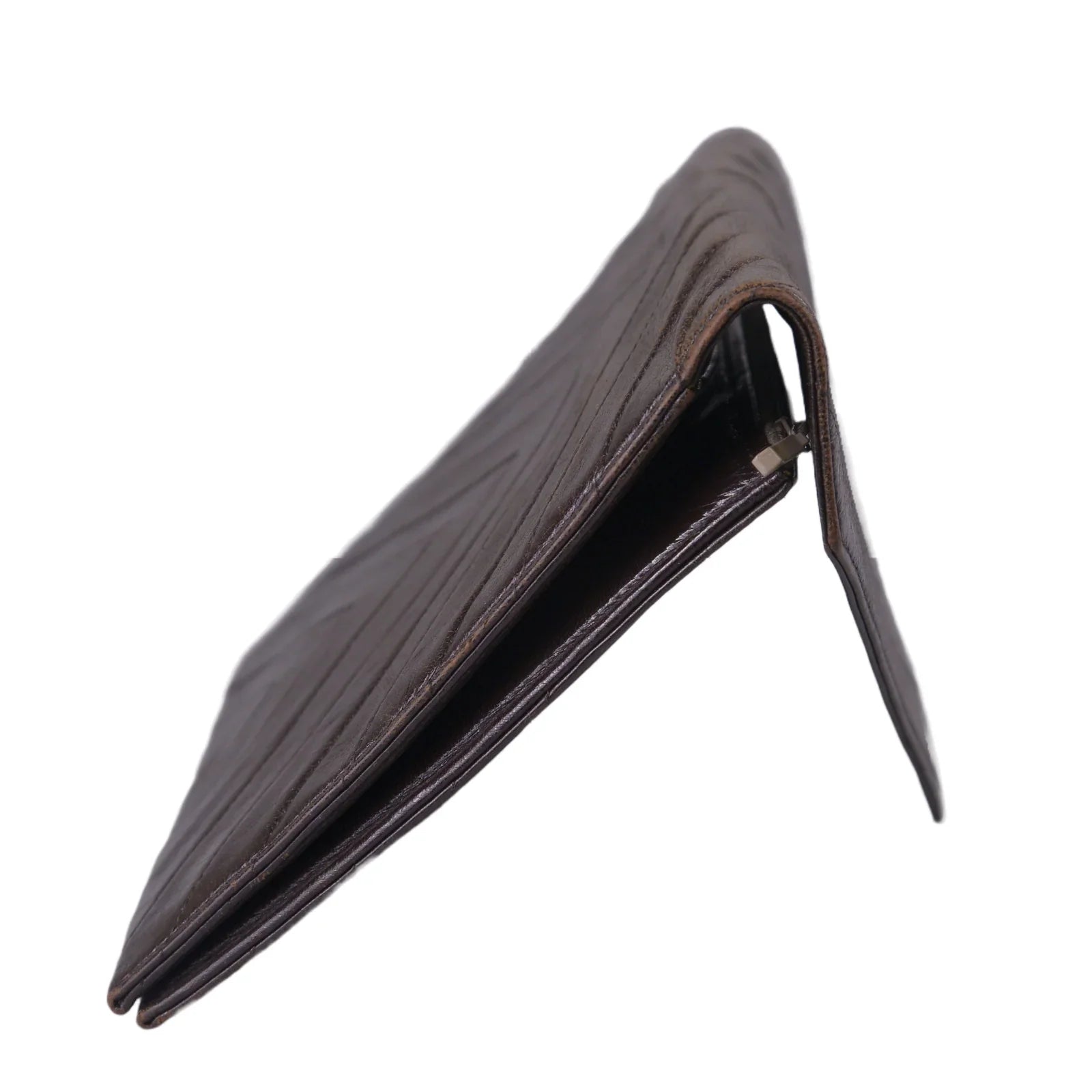 Saint Laurent Leather Clutch Bag Brown - Lost Designer