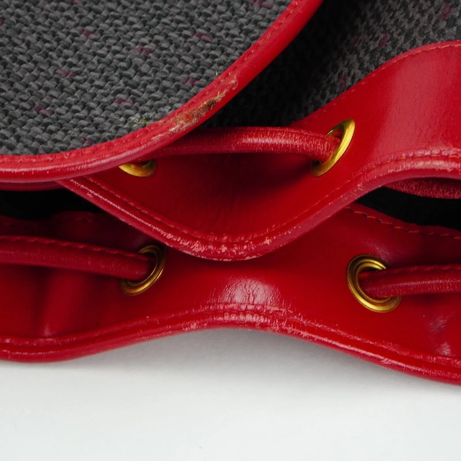 Saint Laurent Noe Canvas Bucket Drawstring Bag Red - Lost Designer