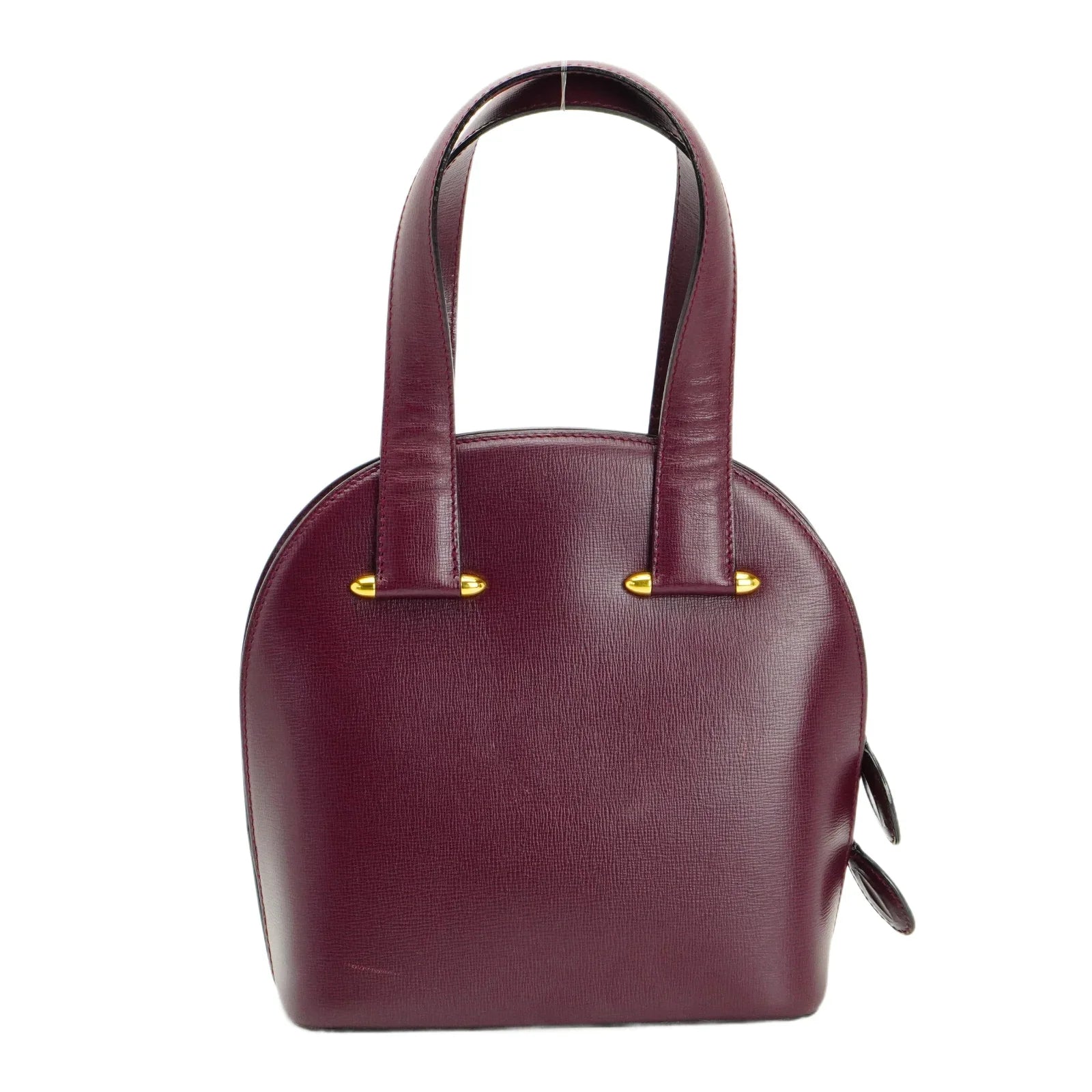 Cartier Leather Rounder Handbag Burgundy - Lost Designer