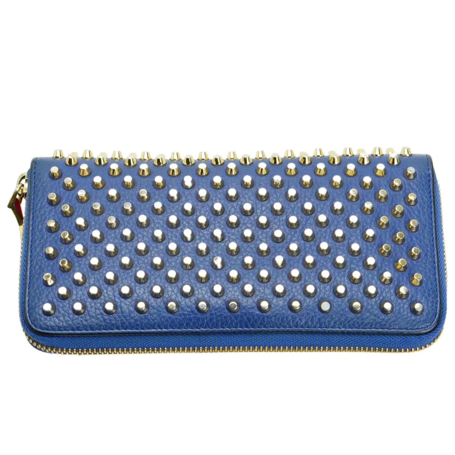 Christian Louboutin Panettone Spike Long Wallet Blue - Lost Designer