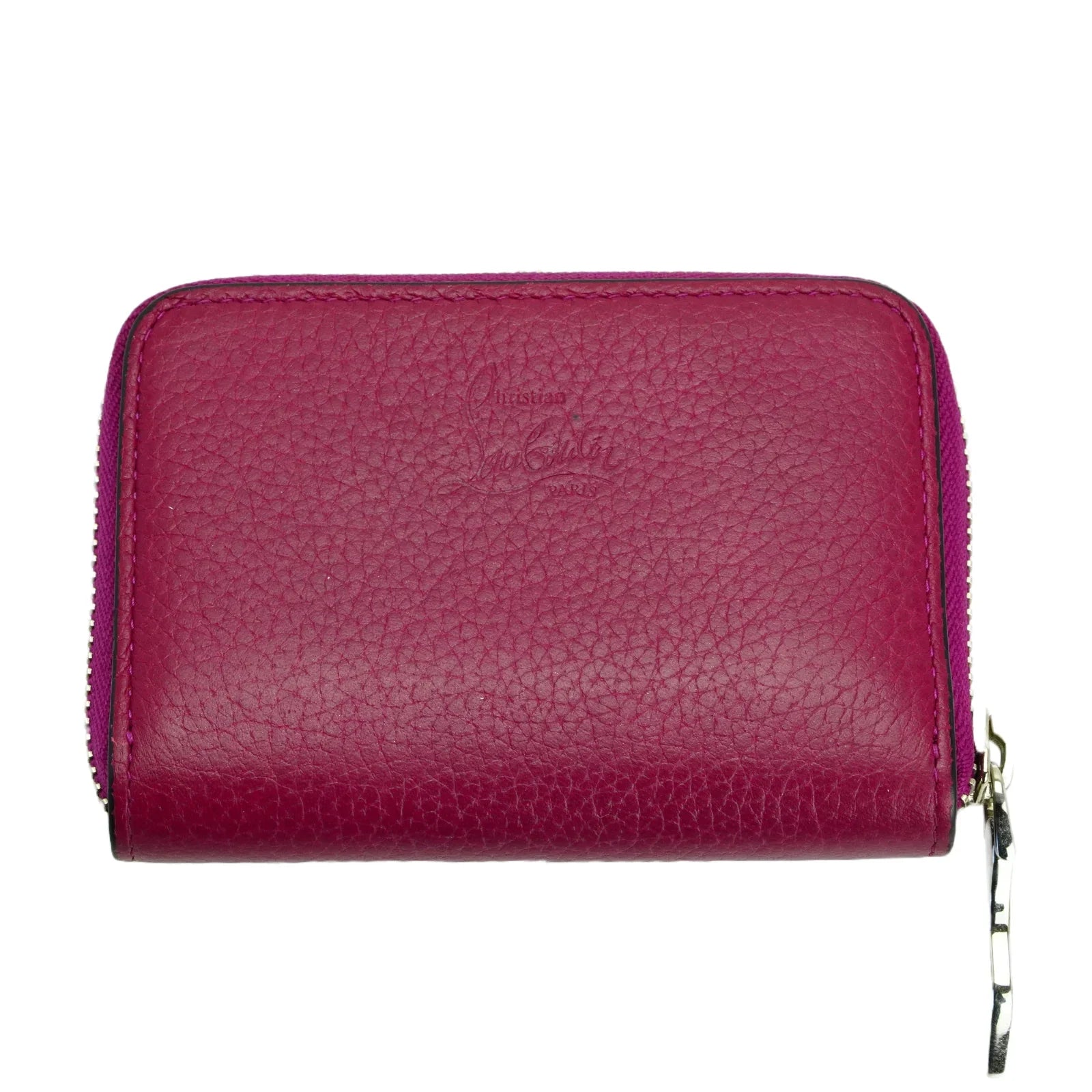 Christian Louboutin Studded Small Zipper Wallet Fuchsia - Lost Designer