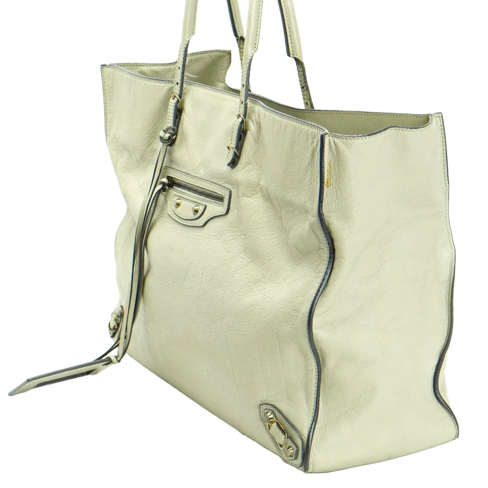 Balenciaga Paper Bag 2WAY leather Ivory - Lost Designer